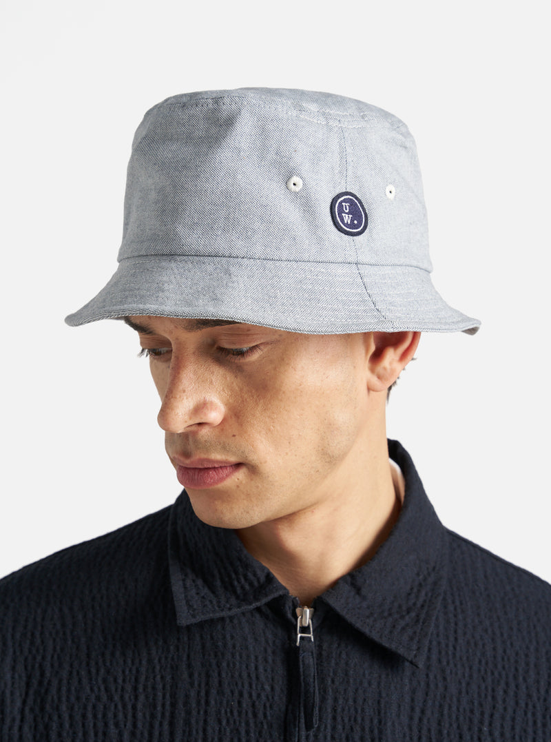 Universal Works Bucket Hat in Indigo Reworked Jean Cloth
