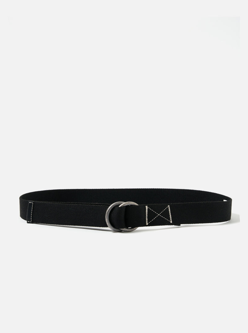 Universal Works O Ring Belt in Black Canvas