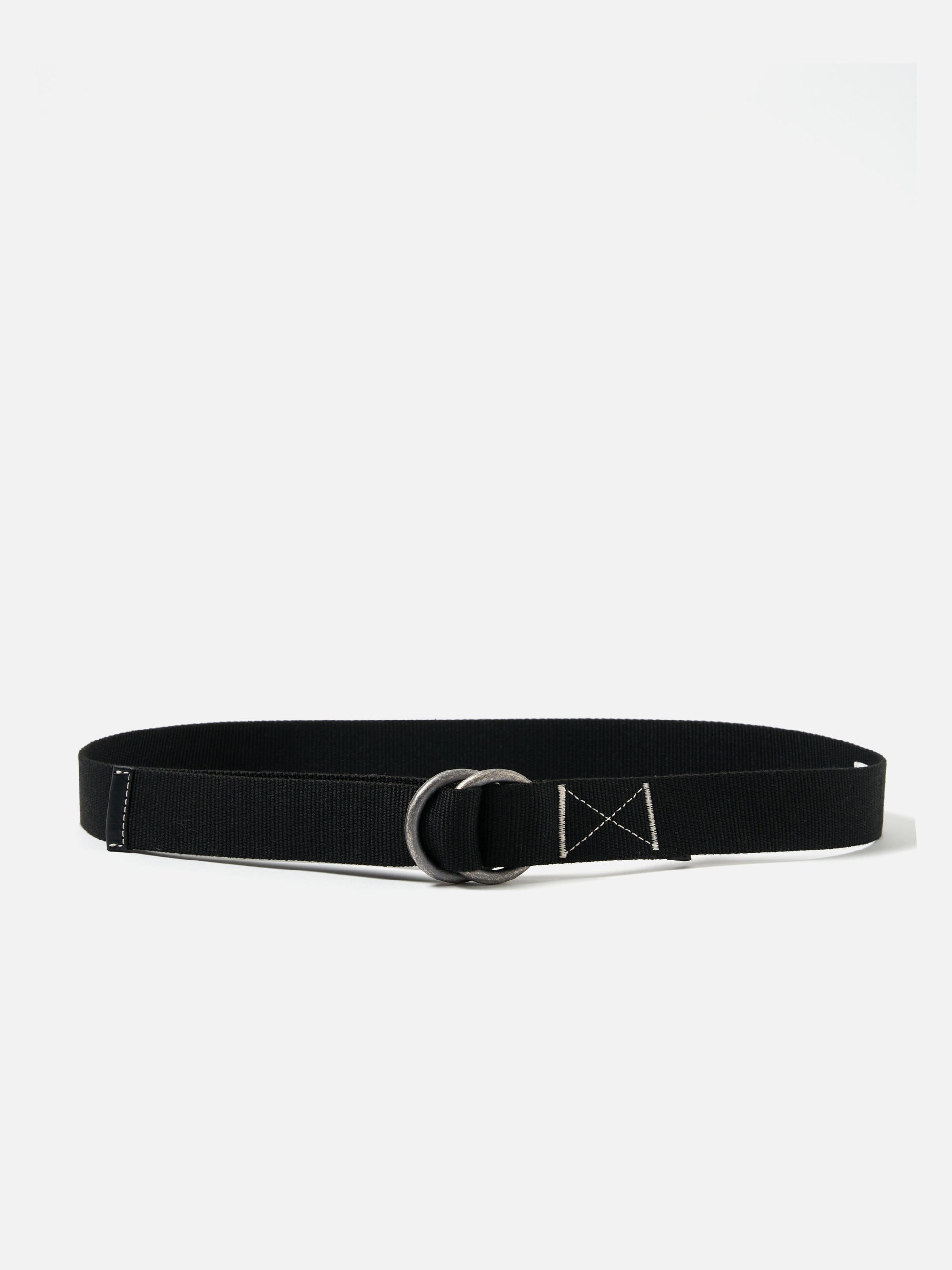 Universal Works O Ring Belt in Black Cotton Webbing