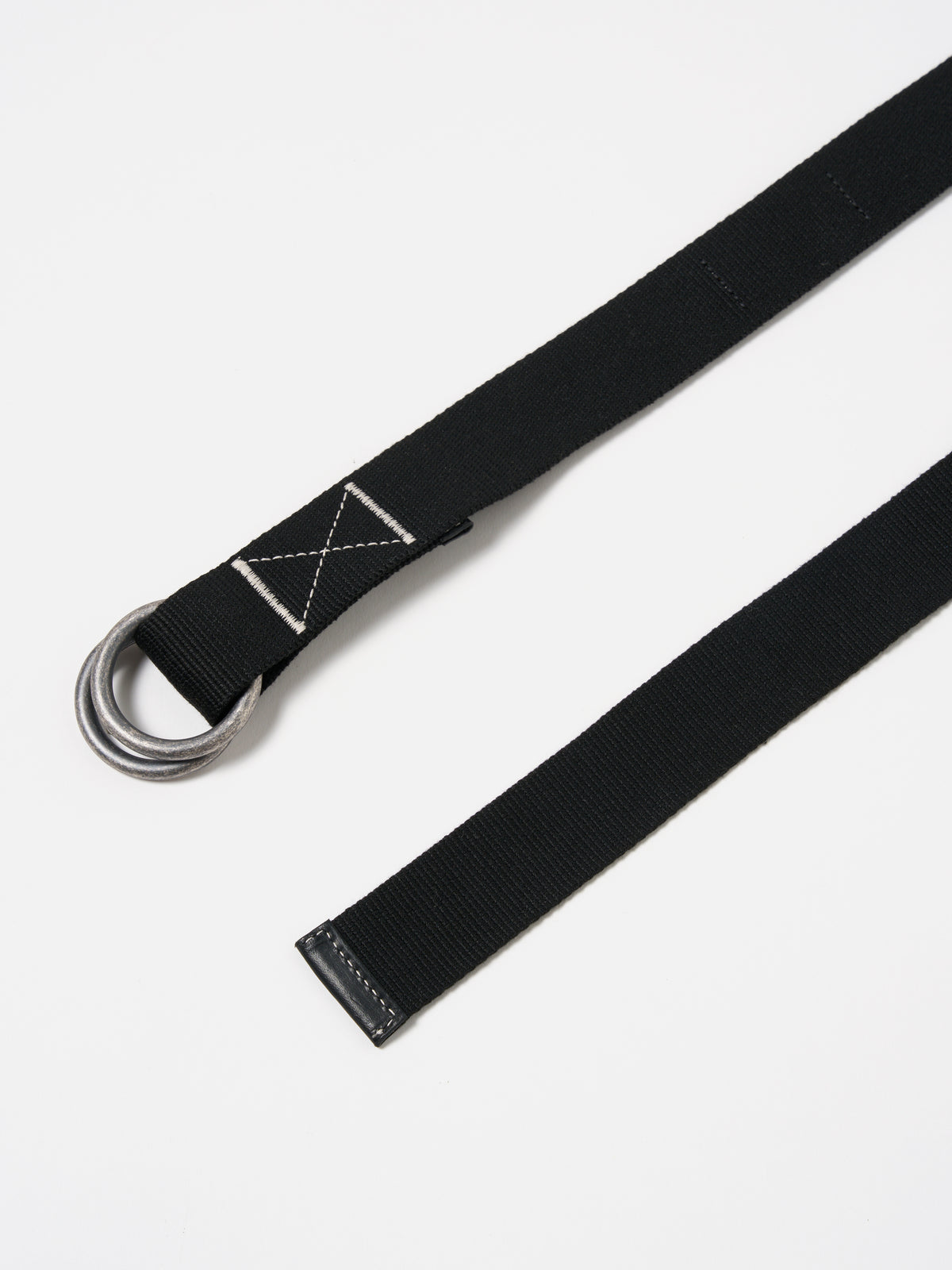 Universal Works O Ring Belt in Black Cotton Webbing