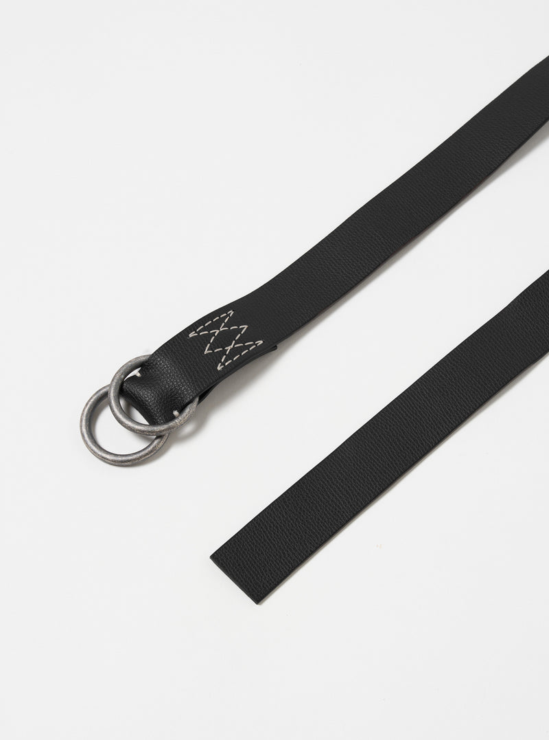 Universal Works O Ring Belt in Black Leather