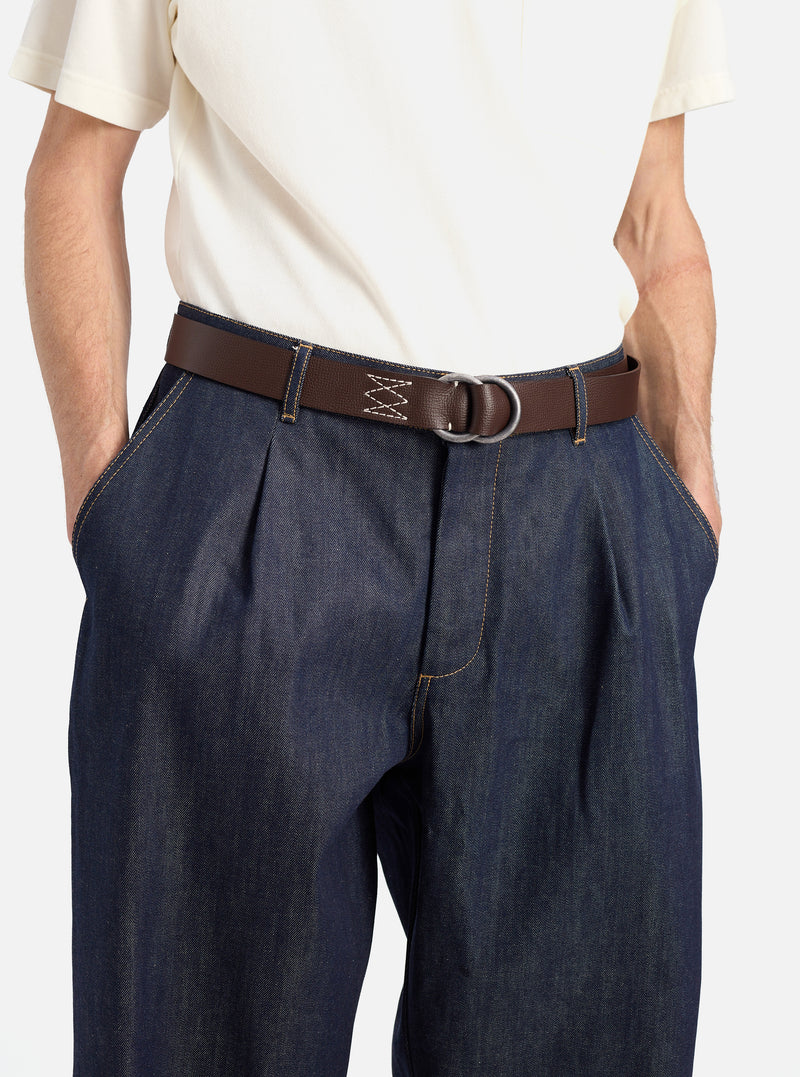 Universal Works O Ring Belt in Brown Leather