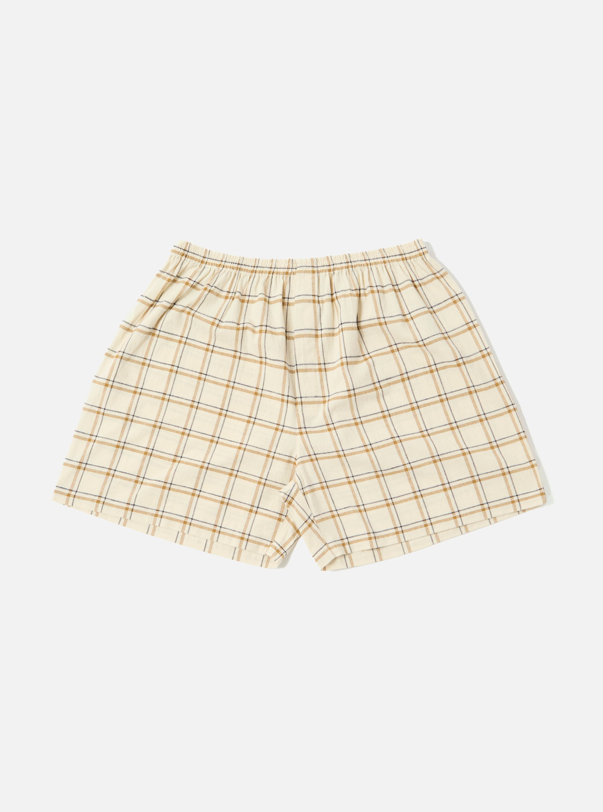 Universal Works Boxer Short in Ecru PJ Plaid