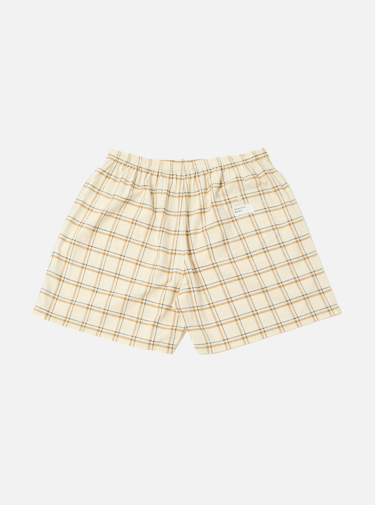 Universal Works Boxer Short in Ecru PJ Plaid