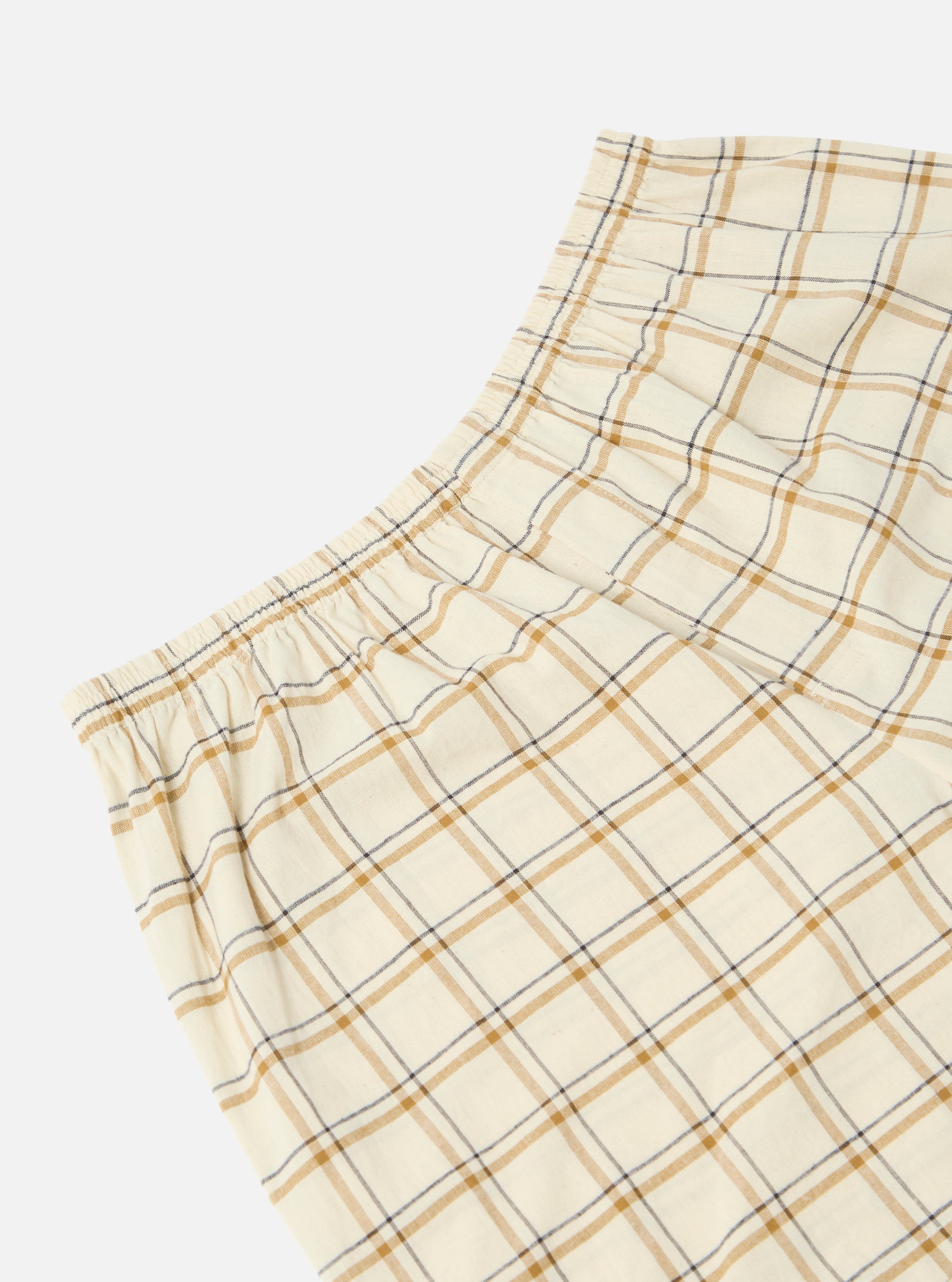 Universal Works Boxer Short in Ecru PJ Plaid