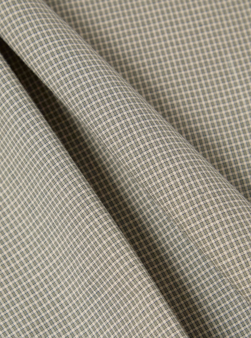 Universal Works Long Pyjama Set in Green Tiny Check