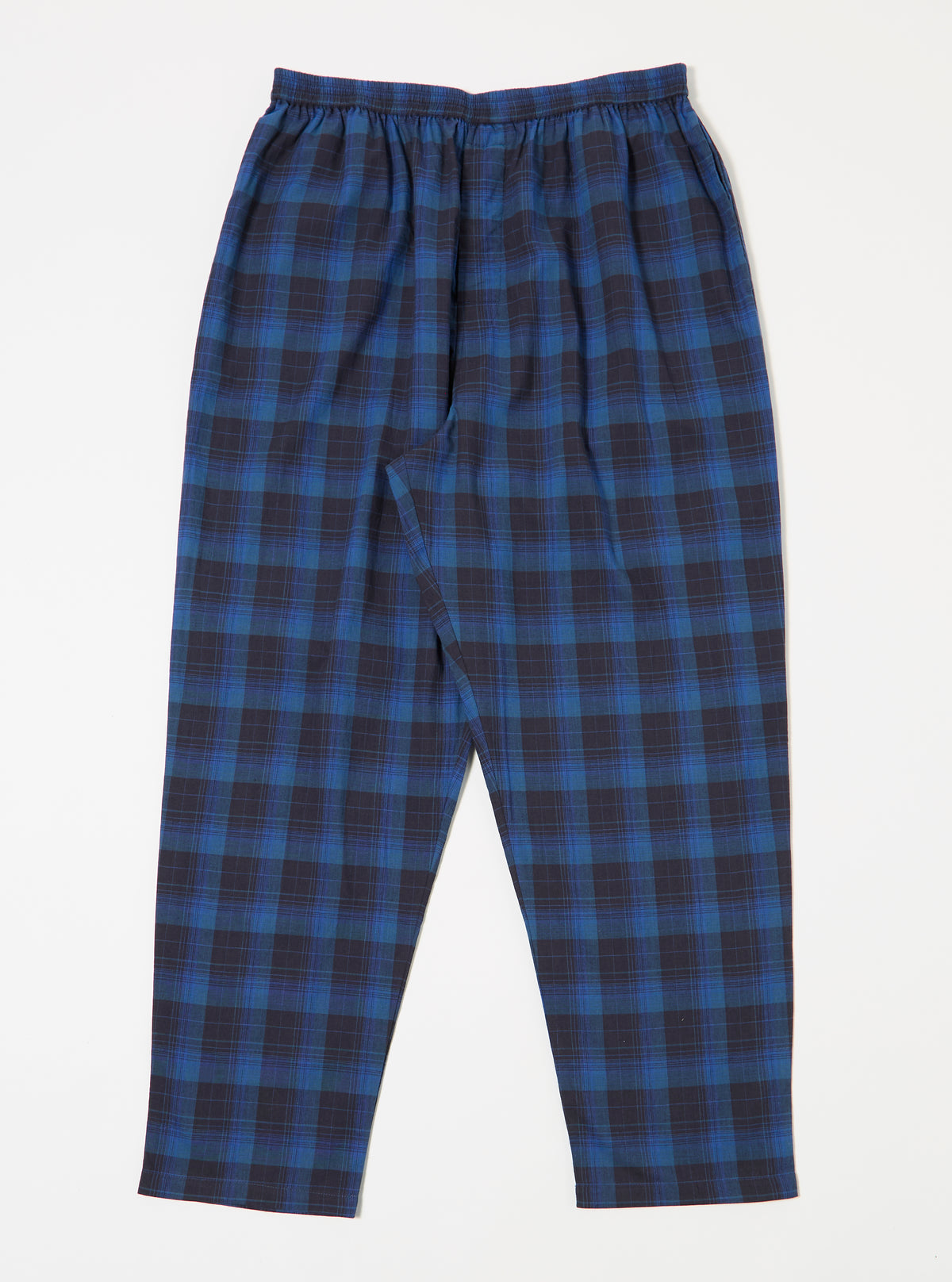 Universal Works Long Pyjama Set in Navy/Blue Check