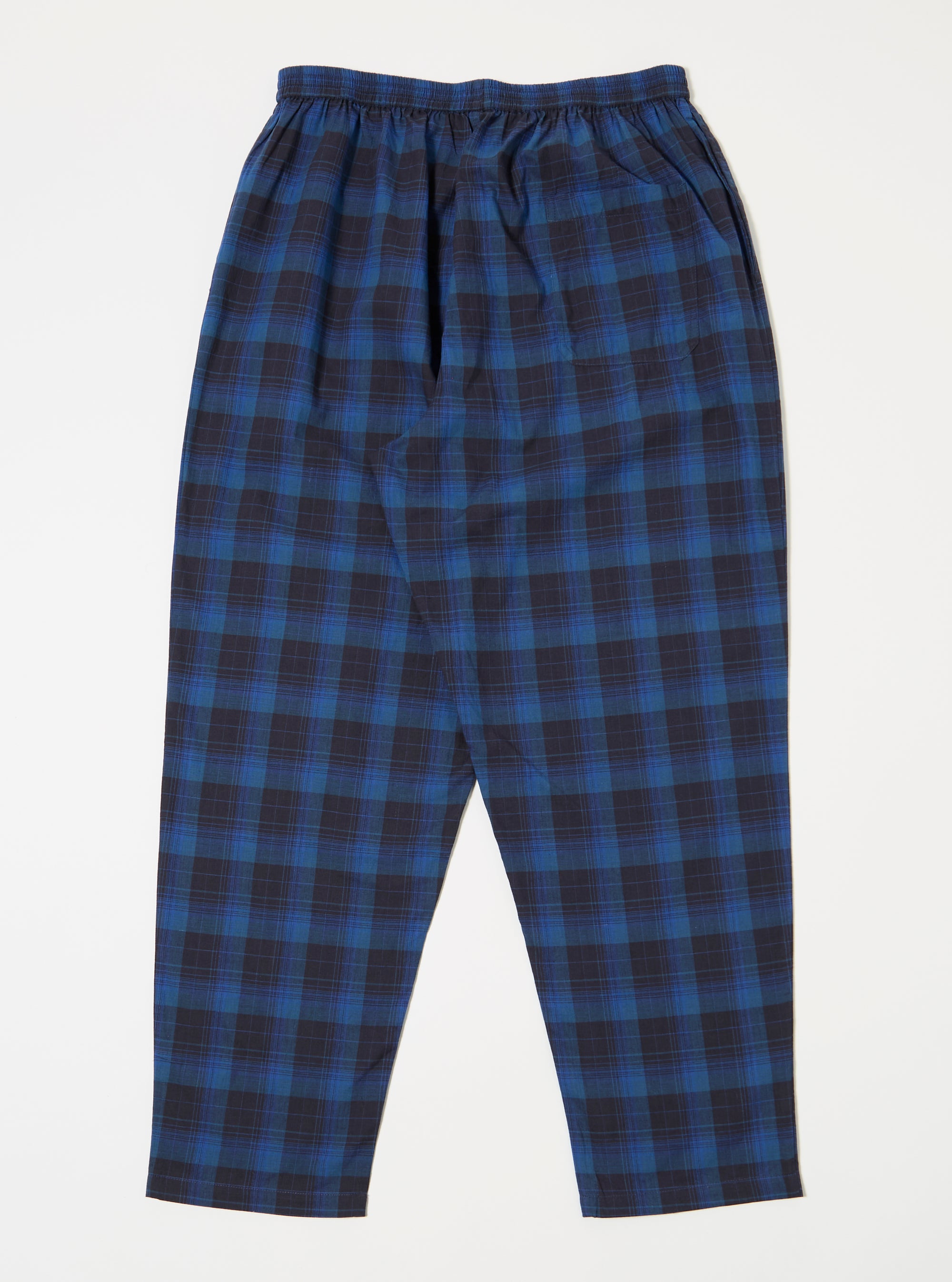 Universal Works Long Pyjama Set in Navy/Blue Check