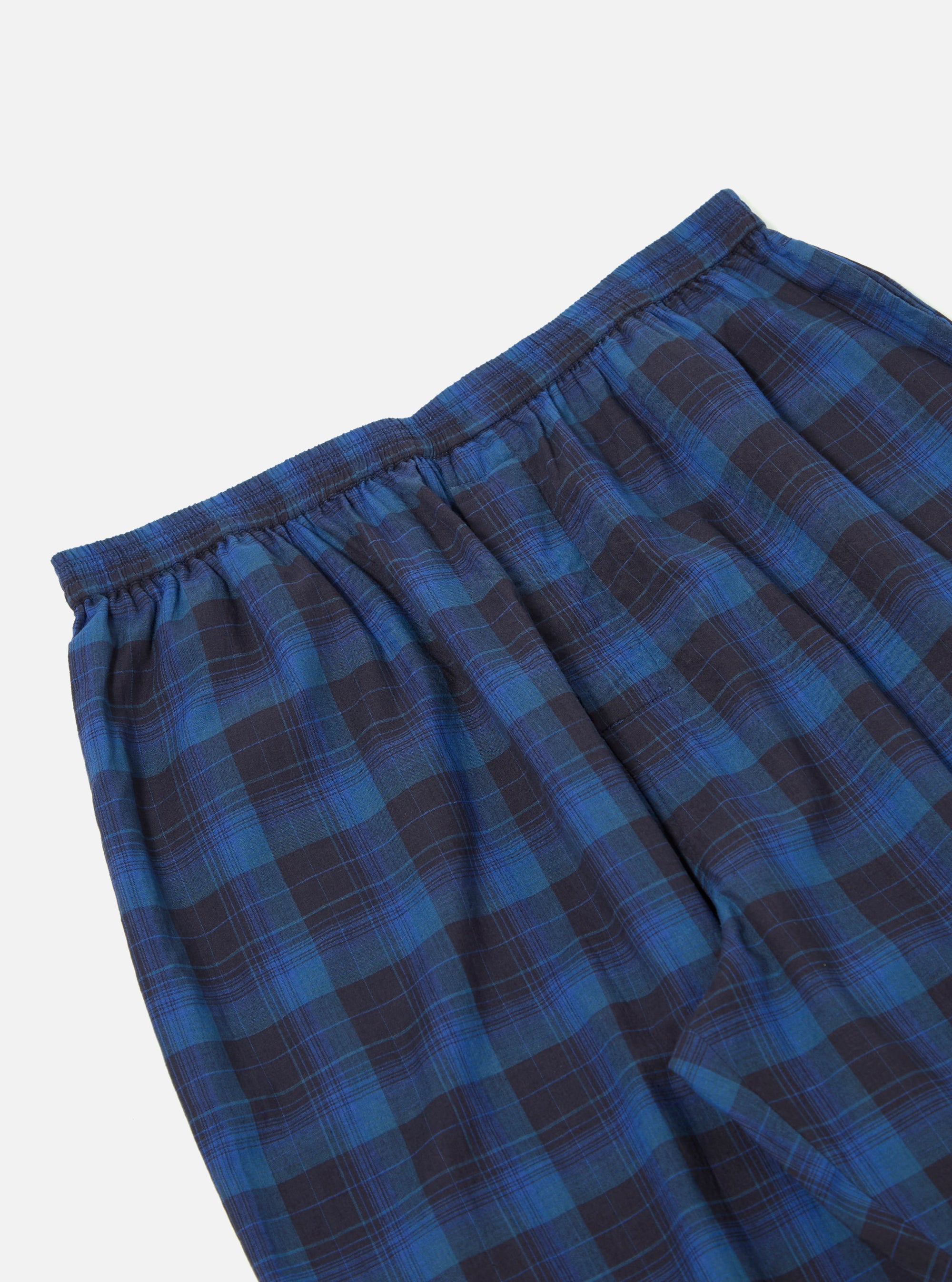 Universal Works Long Pyjama Set in Navy/Blue Check