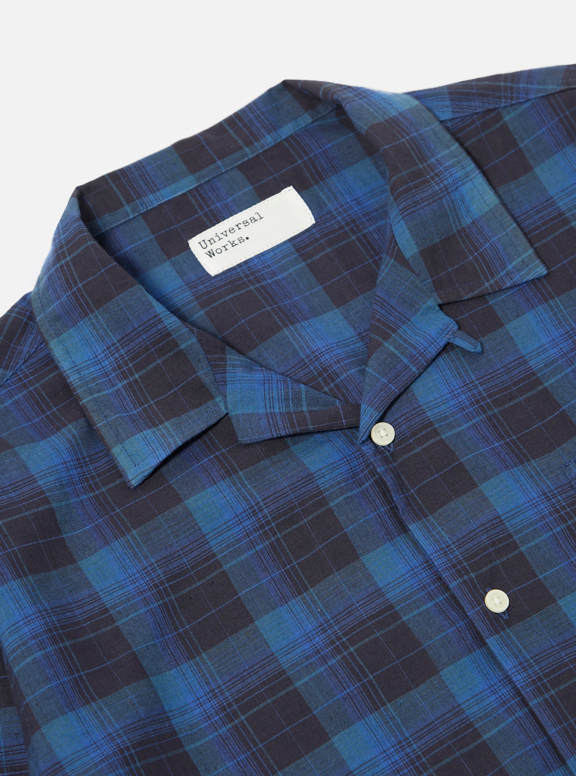 Universal Works Long Pyjama Set in Navy/Blue Check