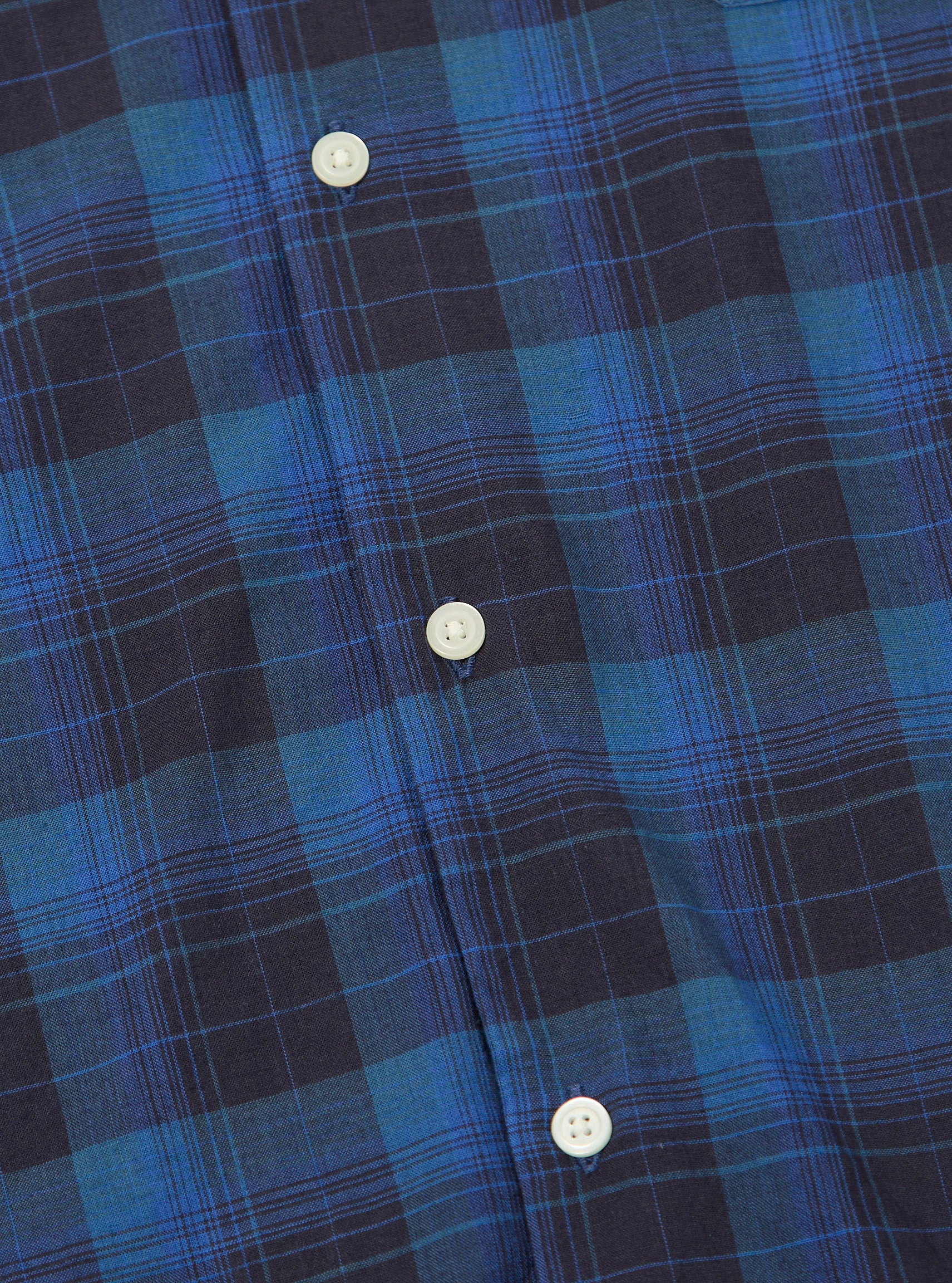 Universal Works Long Pyjama Set in Navy/Blue Check