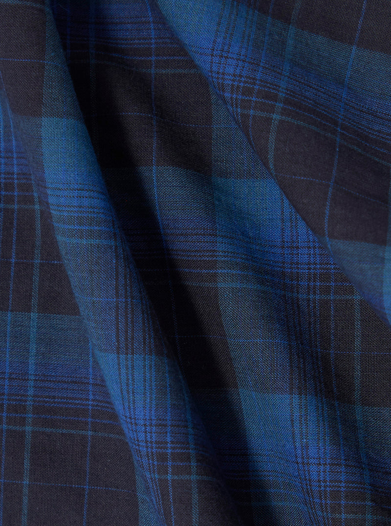 Universal Works Short Pyjama Set in Navy/Blue Check