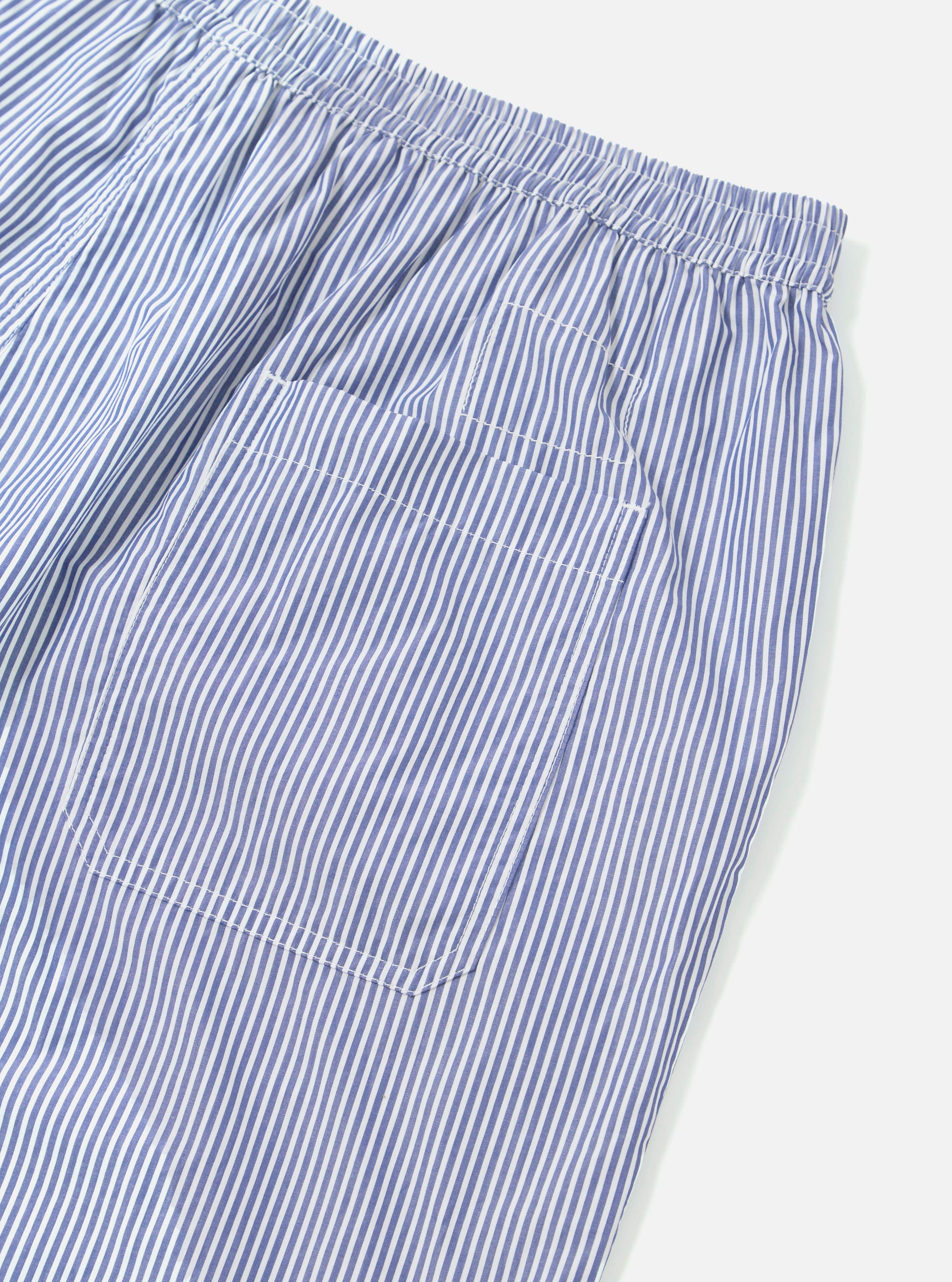 Universal Works Short Pyjama Set in Navy Classic Stripe