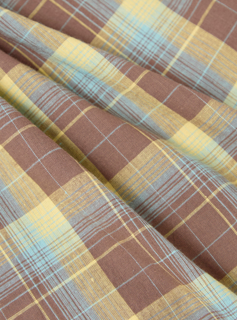 Universal Works Pyjama Pant in Yellow/Brown Check