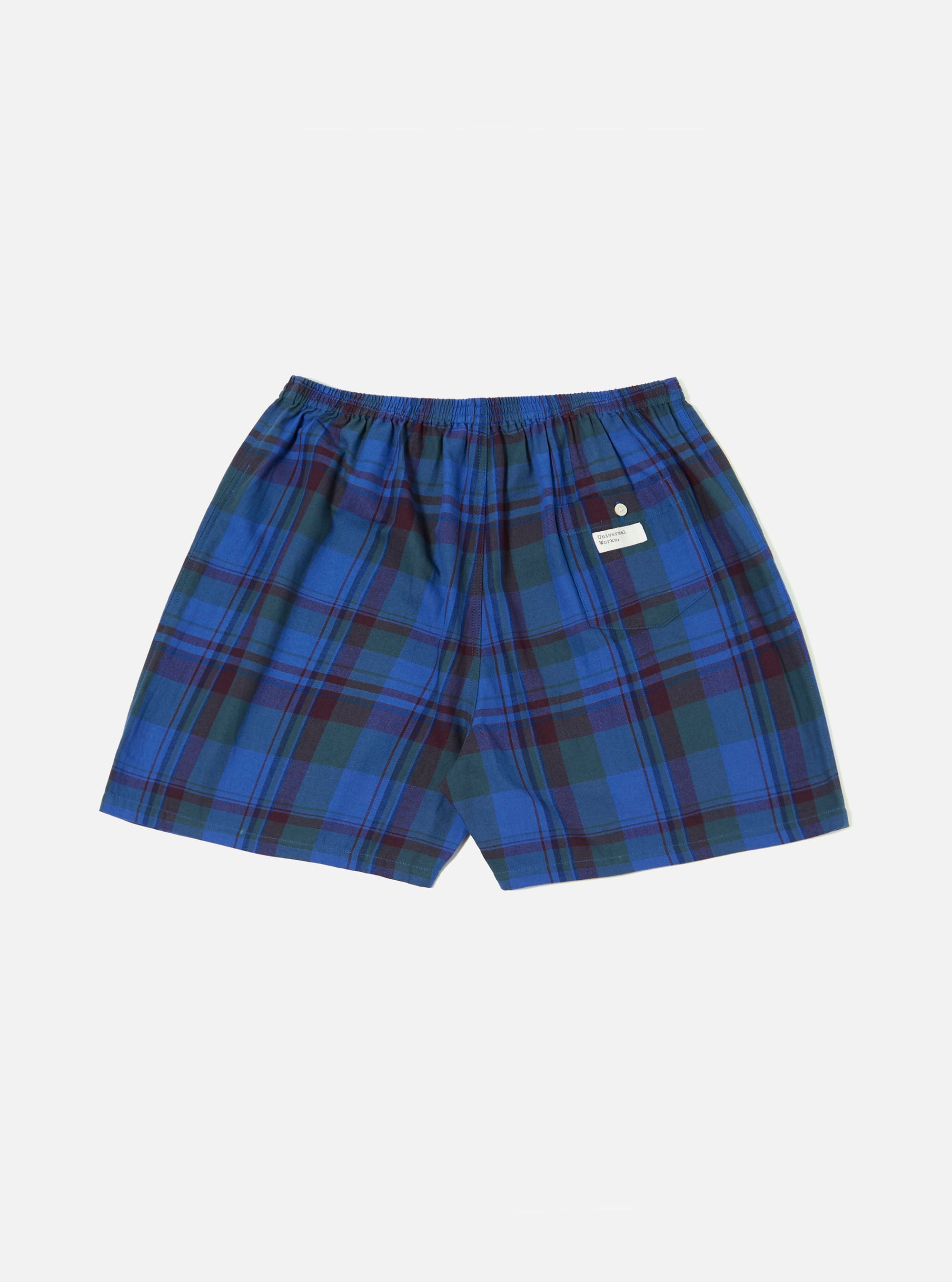 Universal Works Boxer Short in Blue Kip Check