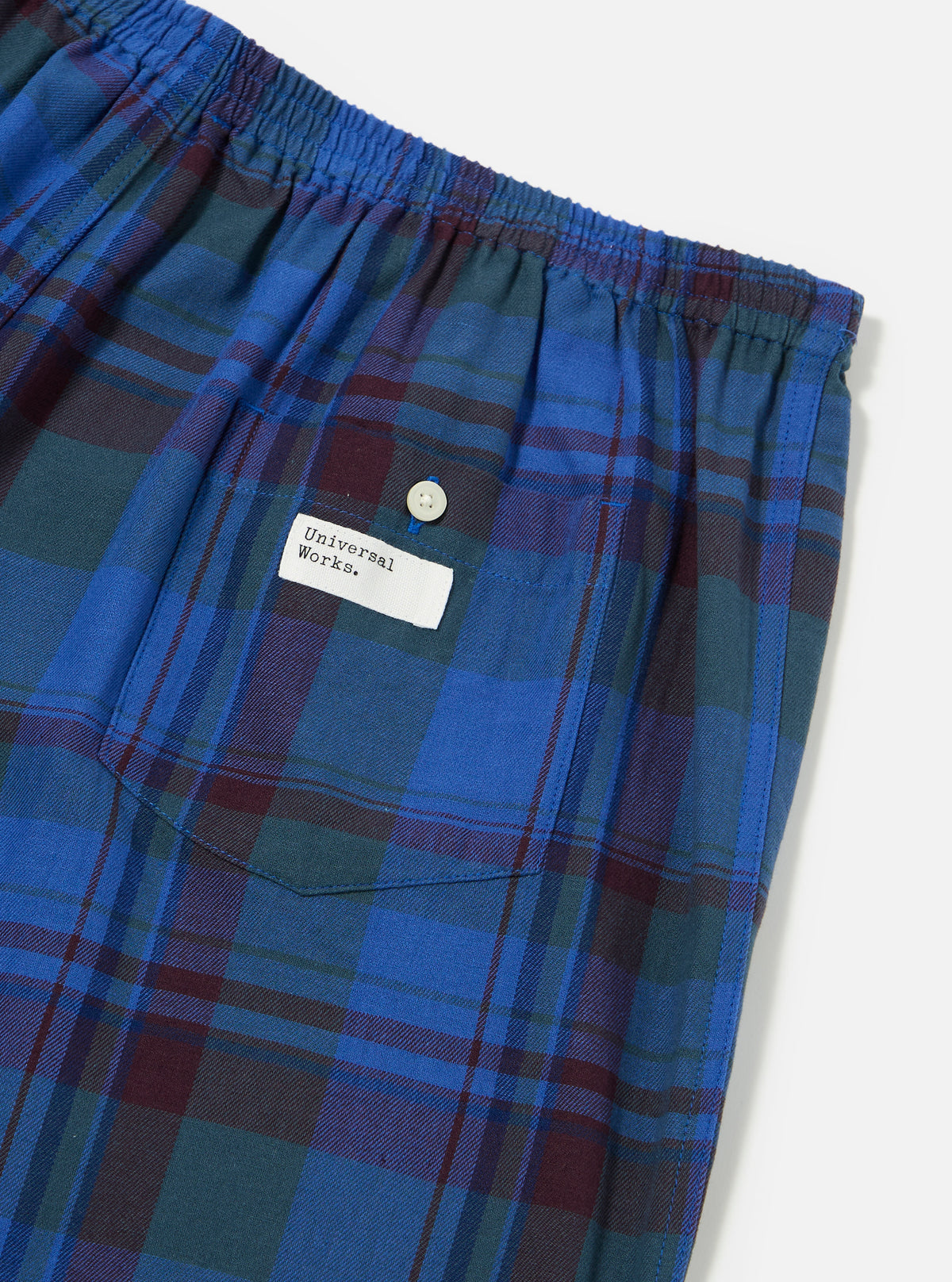 Universal Works Boxer Short in Blue Kip Check
