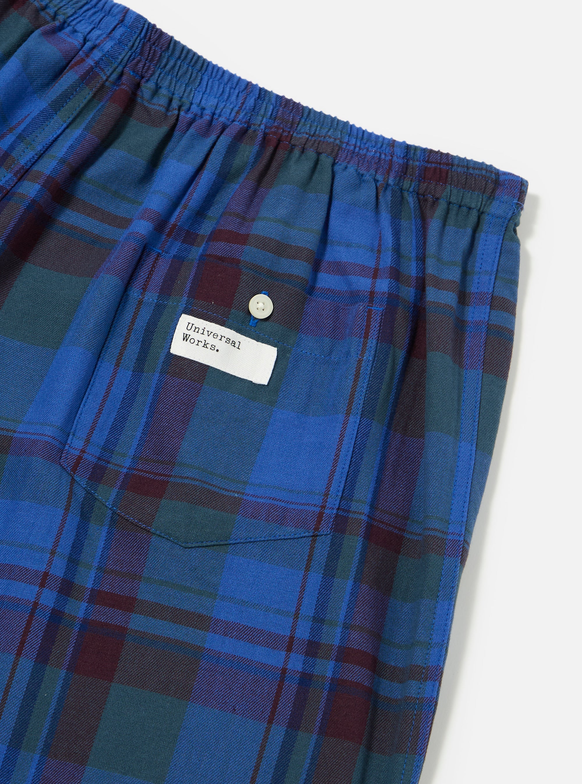 Universal Works Boxer Short in Blue Kip Check
