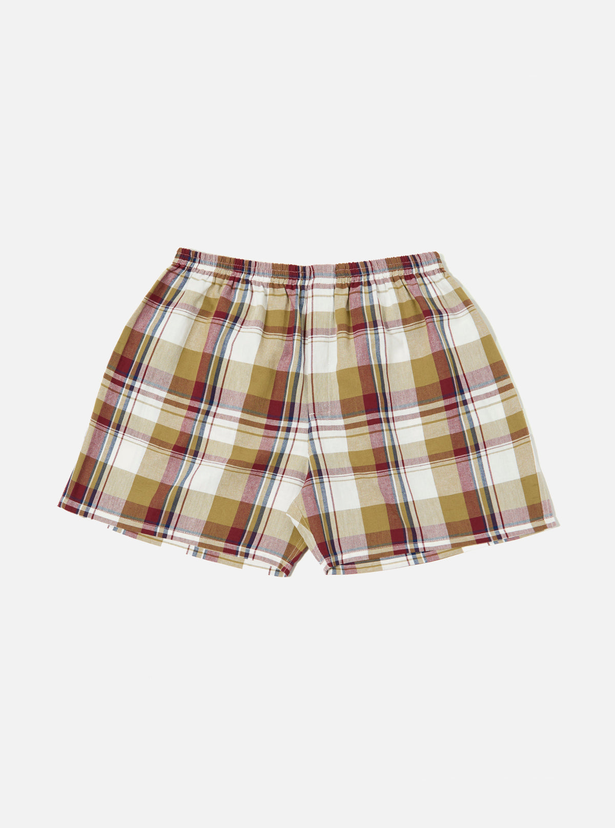 Universal Works Boxer Short in Red/Brown Kip Check