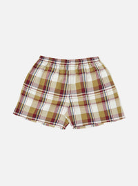 Universal Works Boxer Short in Red/Brown Kip Check