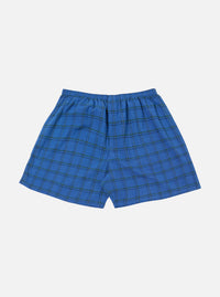 Universal Works Boxer Short in Navy PJ Plaid