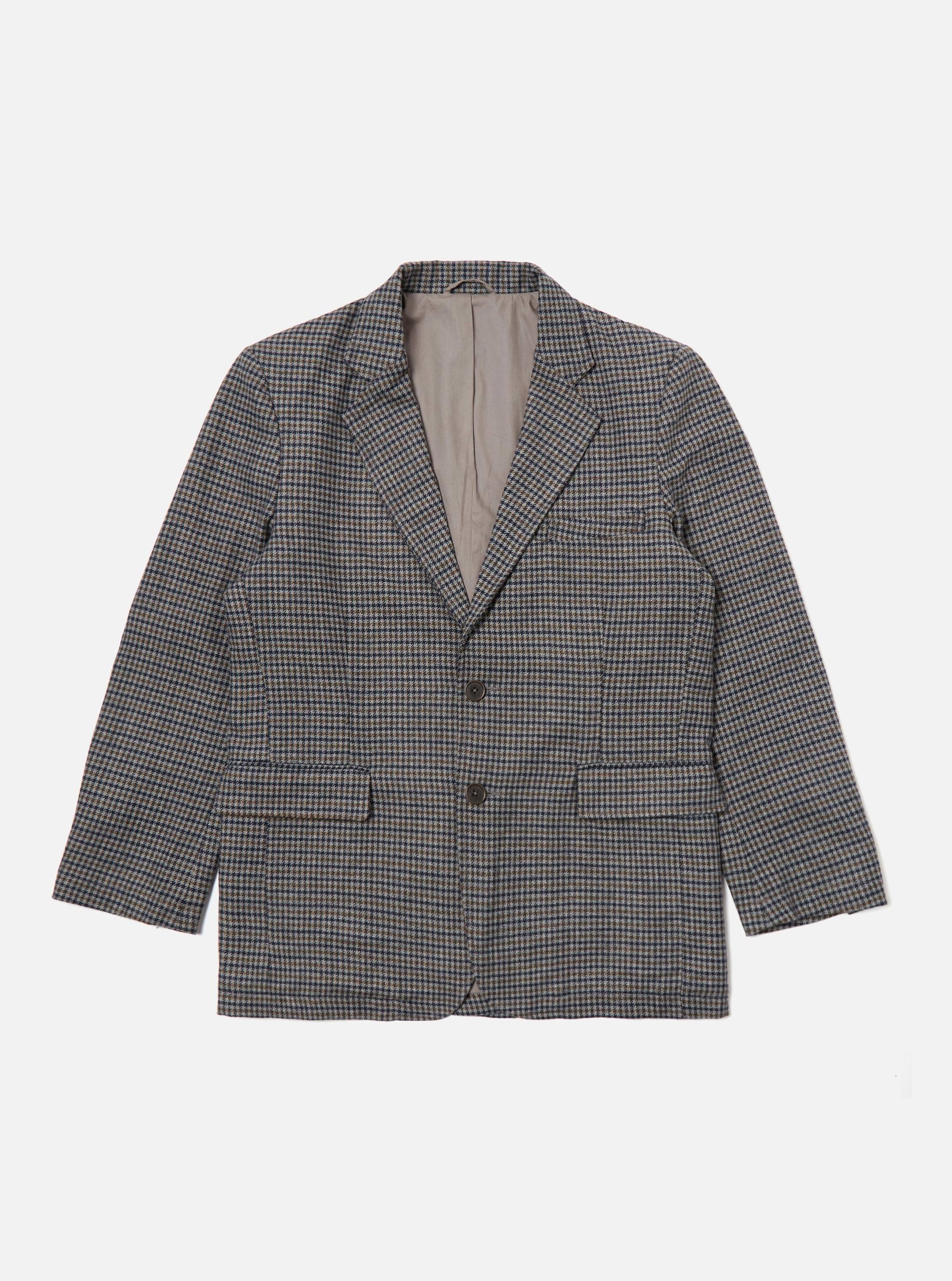 Charcoal Houndstooth Wool Mix Boston Blazer