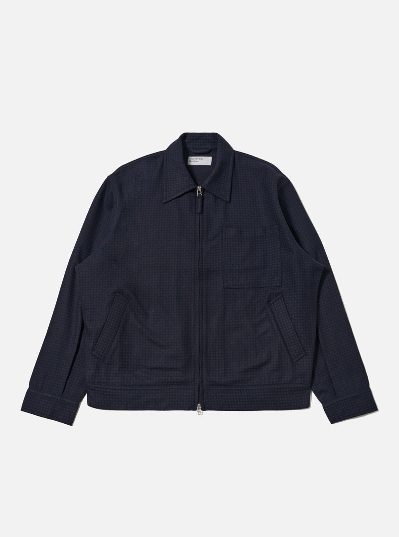 Navy Dot Print Flannel Rose Bowl Jacket