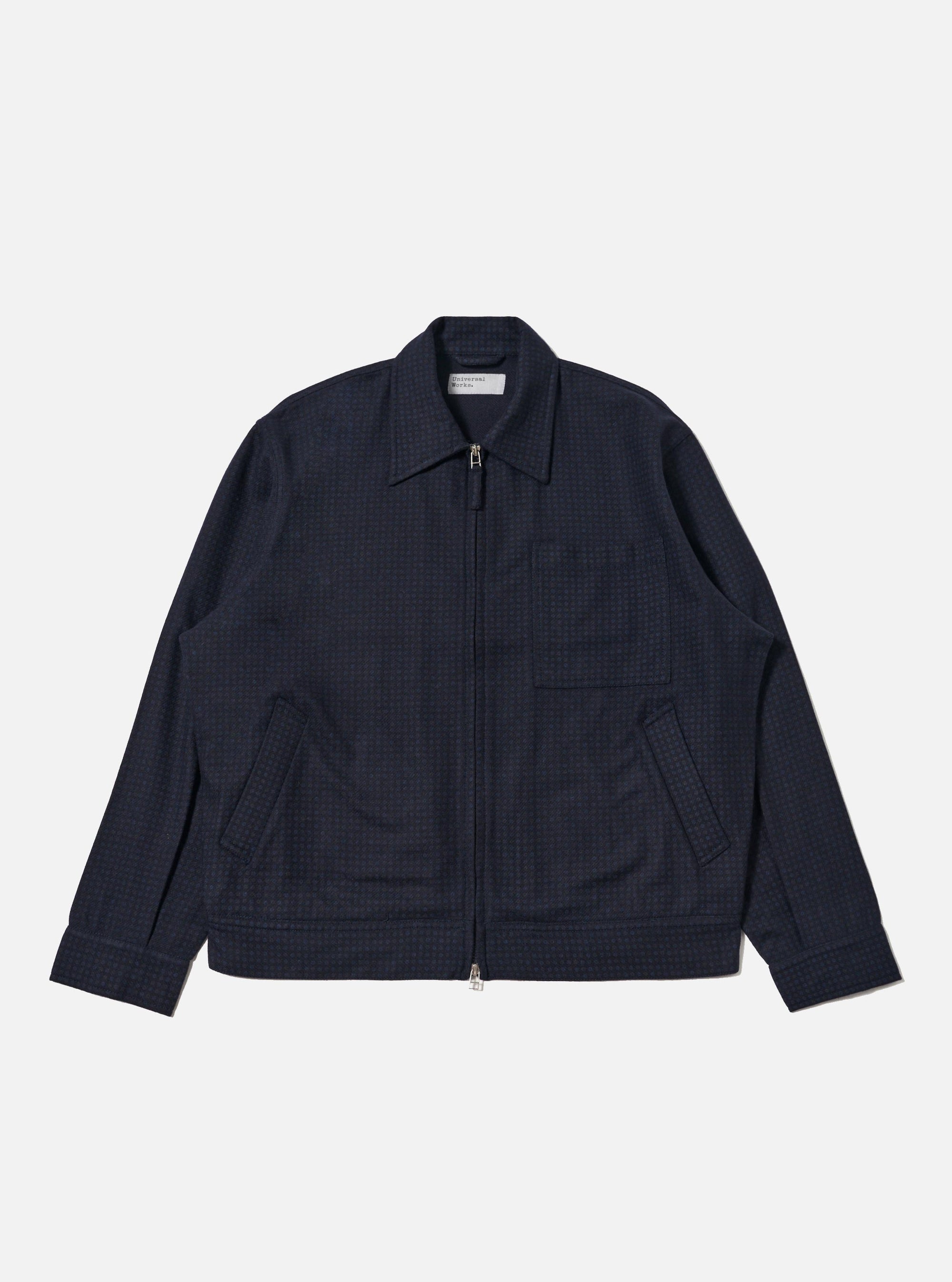 Navy Dot Print Flannel Rose Bowl Jacket