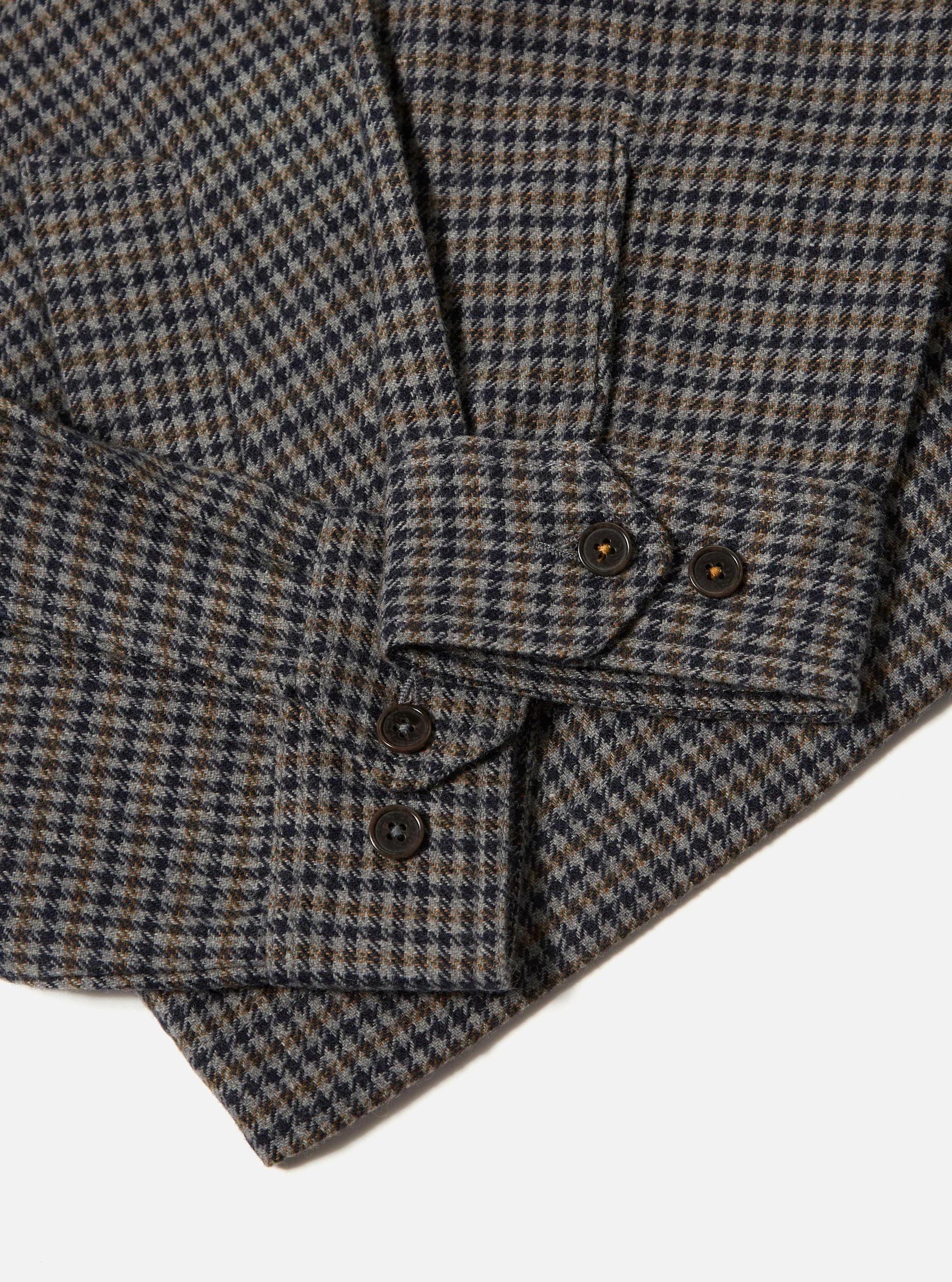 Charcoal Houndstooth Wool Mix Windcheater