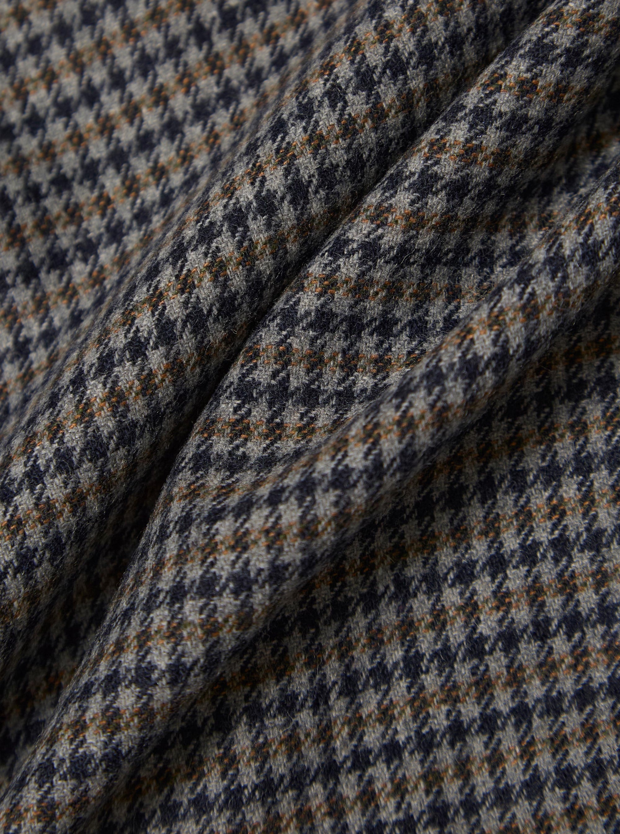 Charcoal Houndstooth Wool Mix Windcheater