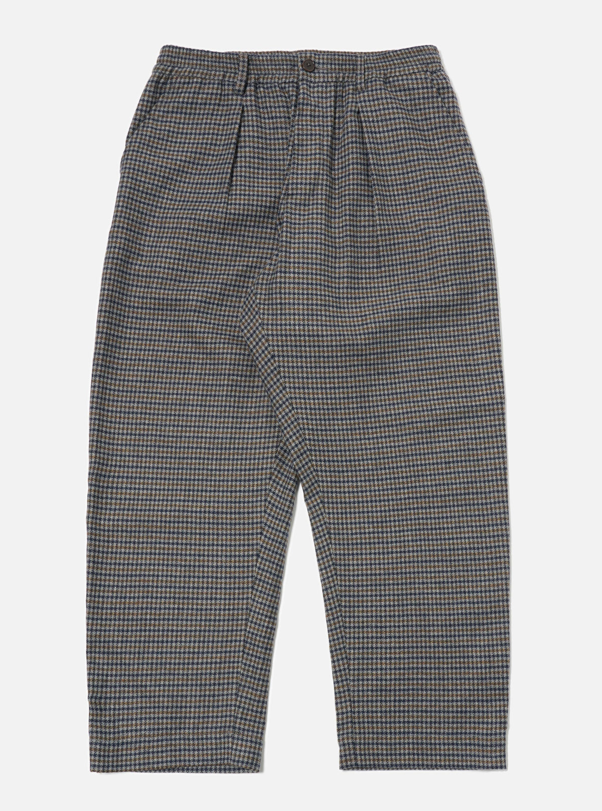 Charcoal Houndstooth Wool Mix Oxford Pant