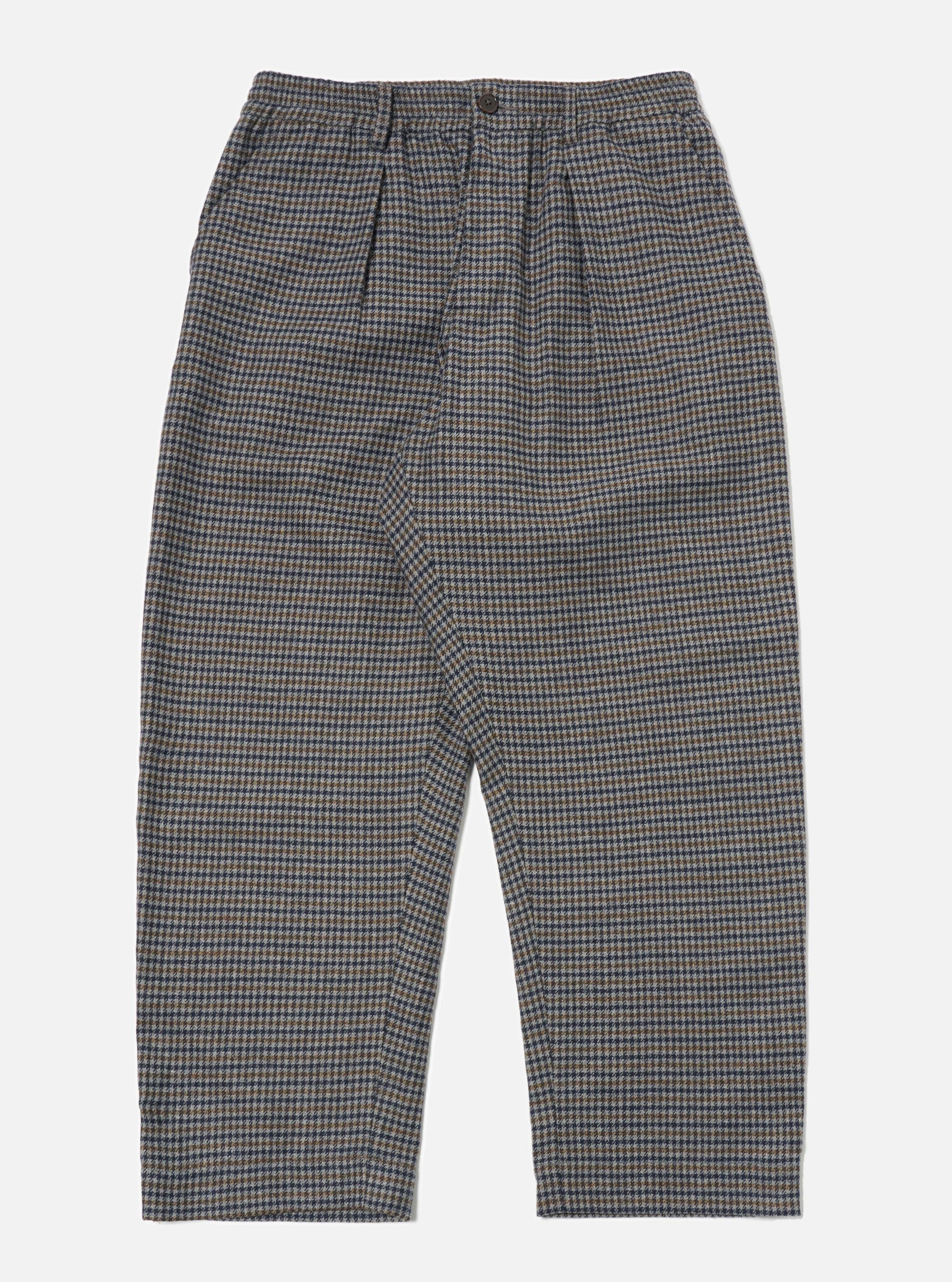 Charcoal Houndstooth Wool Mix Oxford Pant