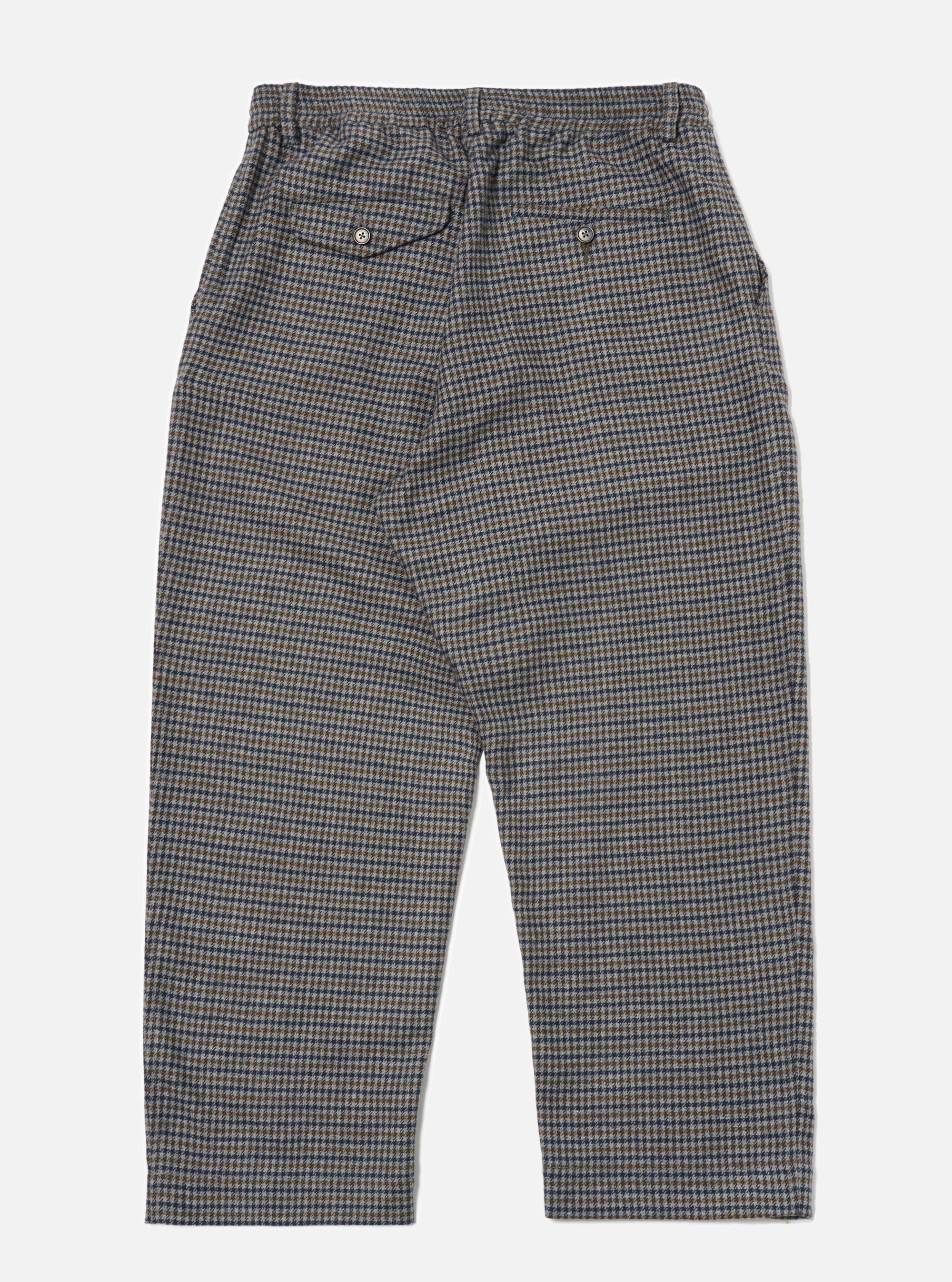 Charcoal Houndstooth Wool Mix Oxford Pant