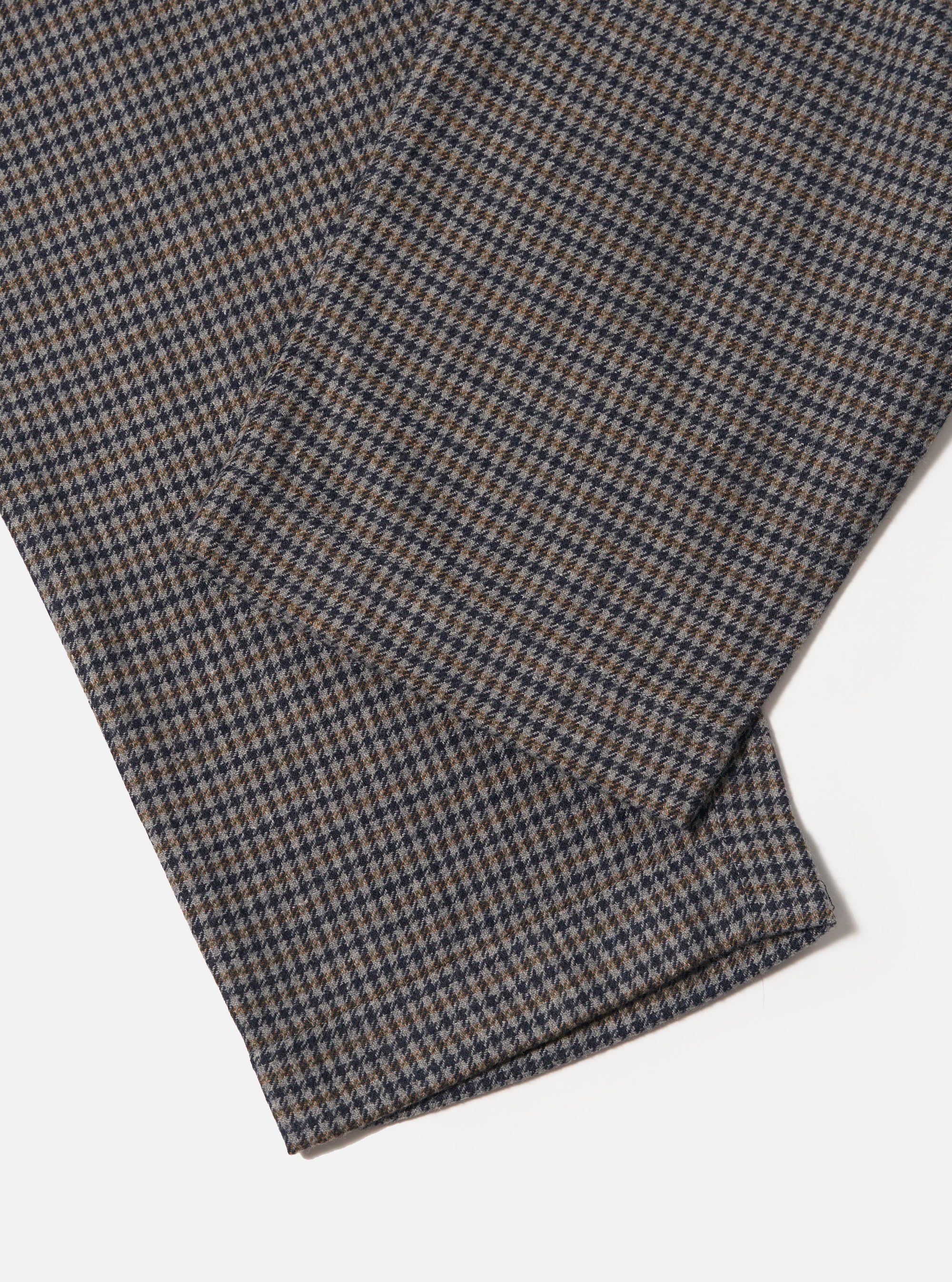 Charcoal Houndstooth Wool Mix Oxford Pant