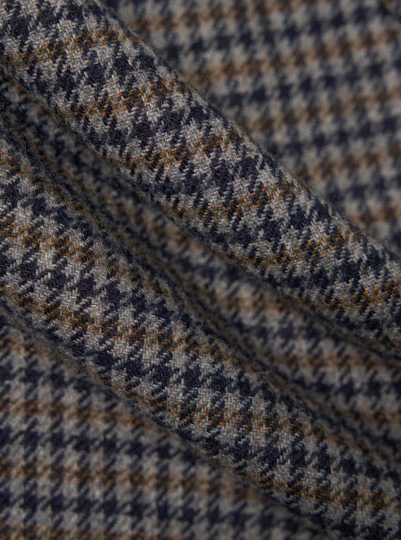Charcoal Houndstooth Wool Mix Oxford Pant