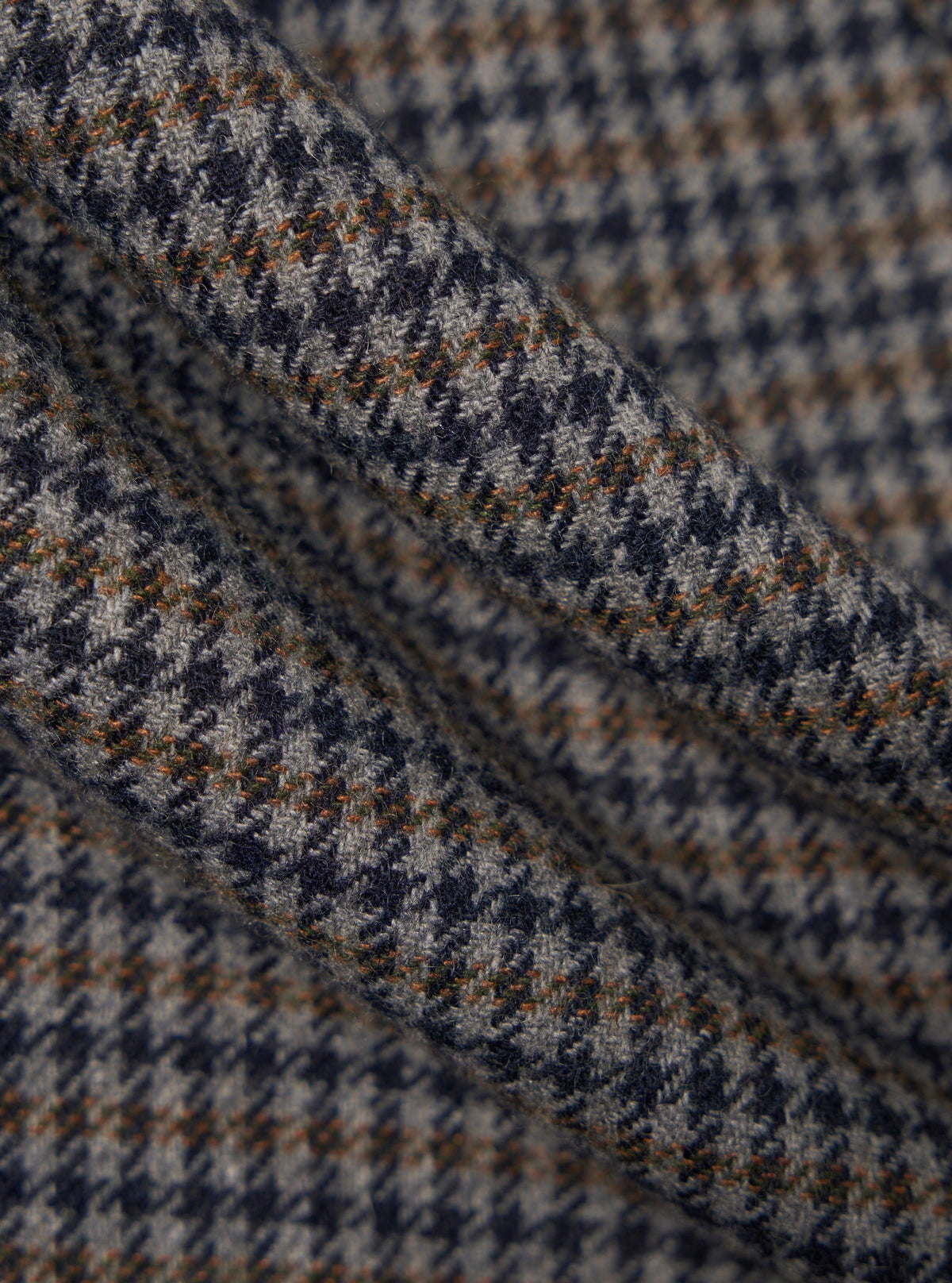 Charcoal Houndstooth Wool Mix Oxford Pant