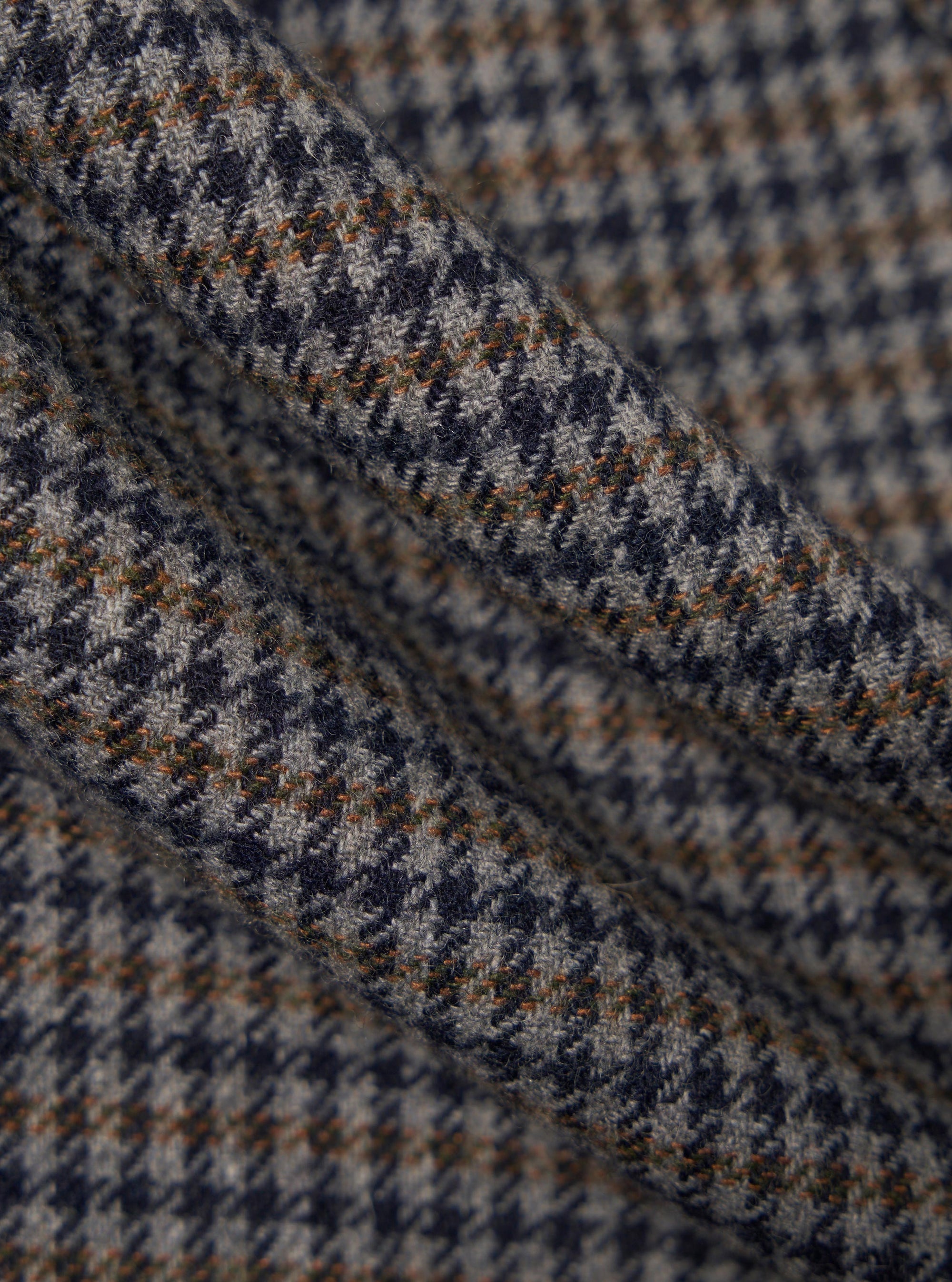 Charcoal Houndstooth Wool Mix Oxford Pant