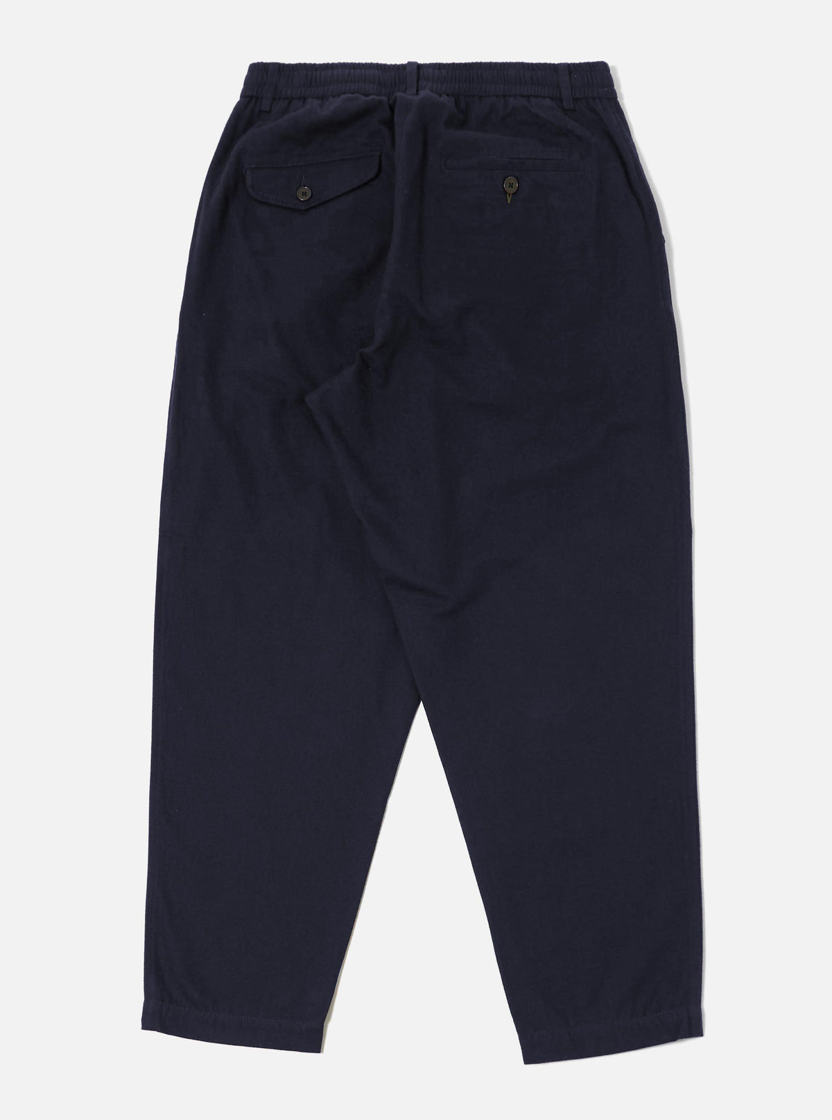 Navy Brushed Moleskin Pleated Track Pant