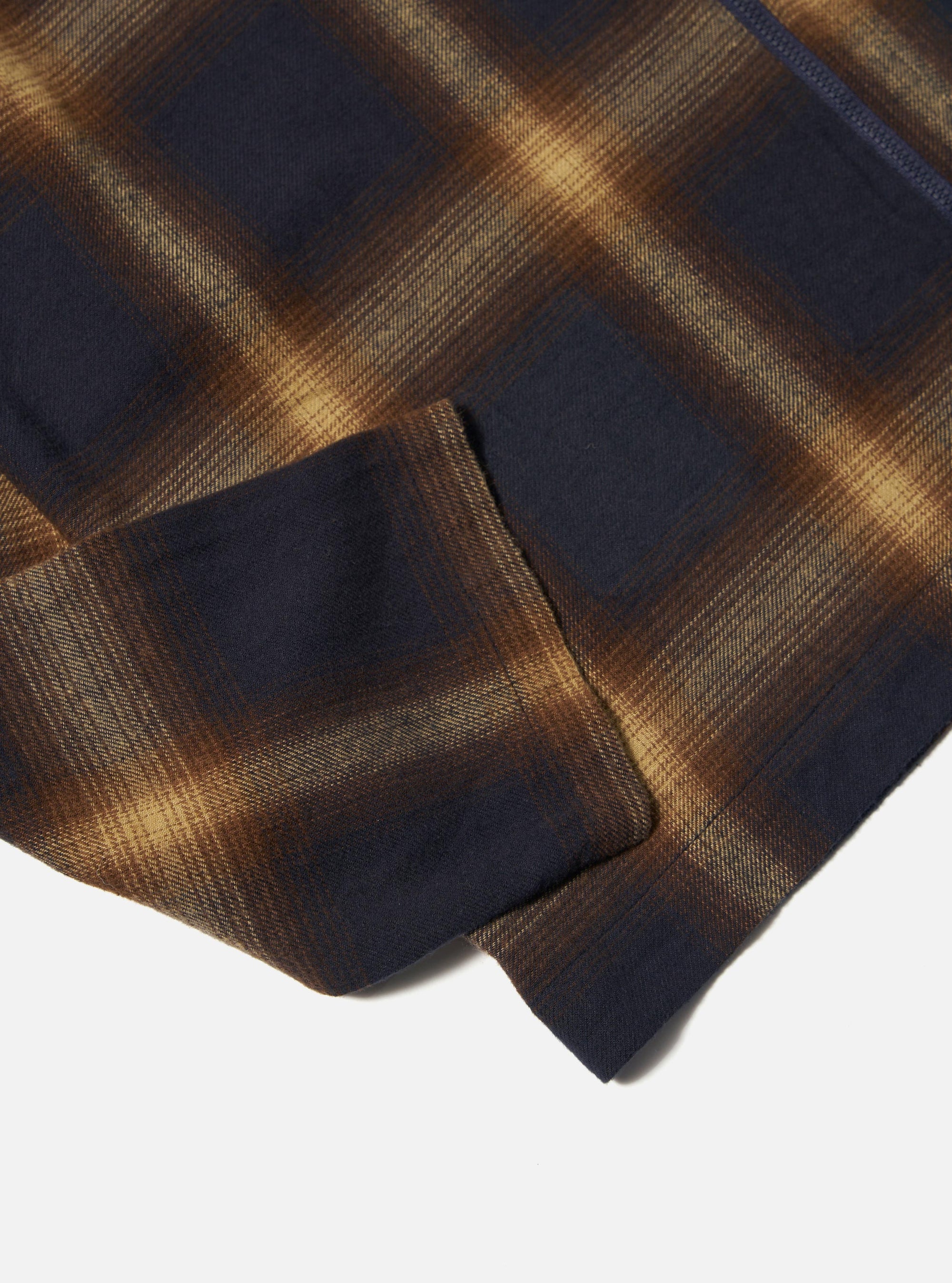 Navy Canyon Check Zip Shirt