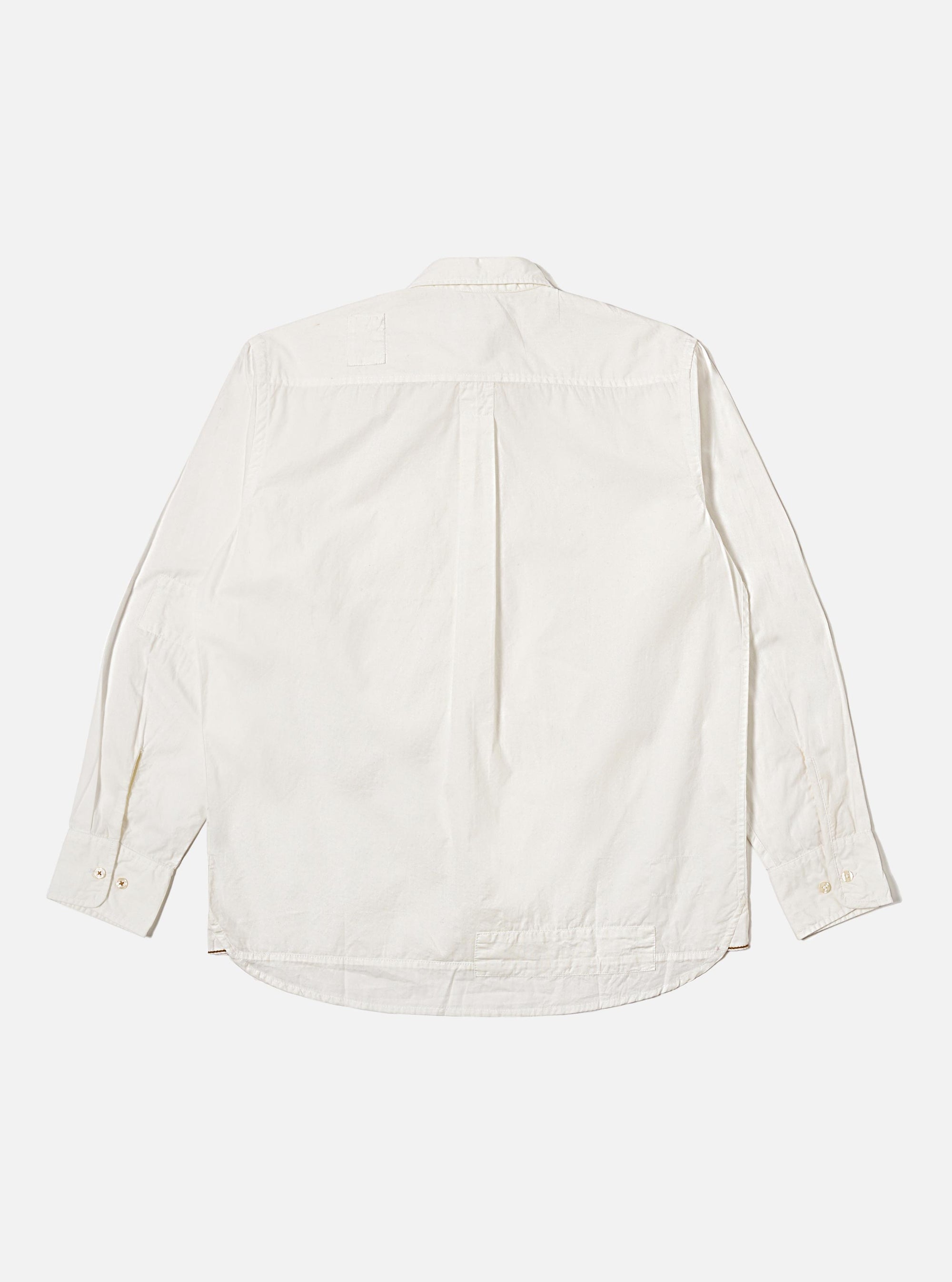 White Poplin Patched Lazy Day Shirt