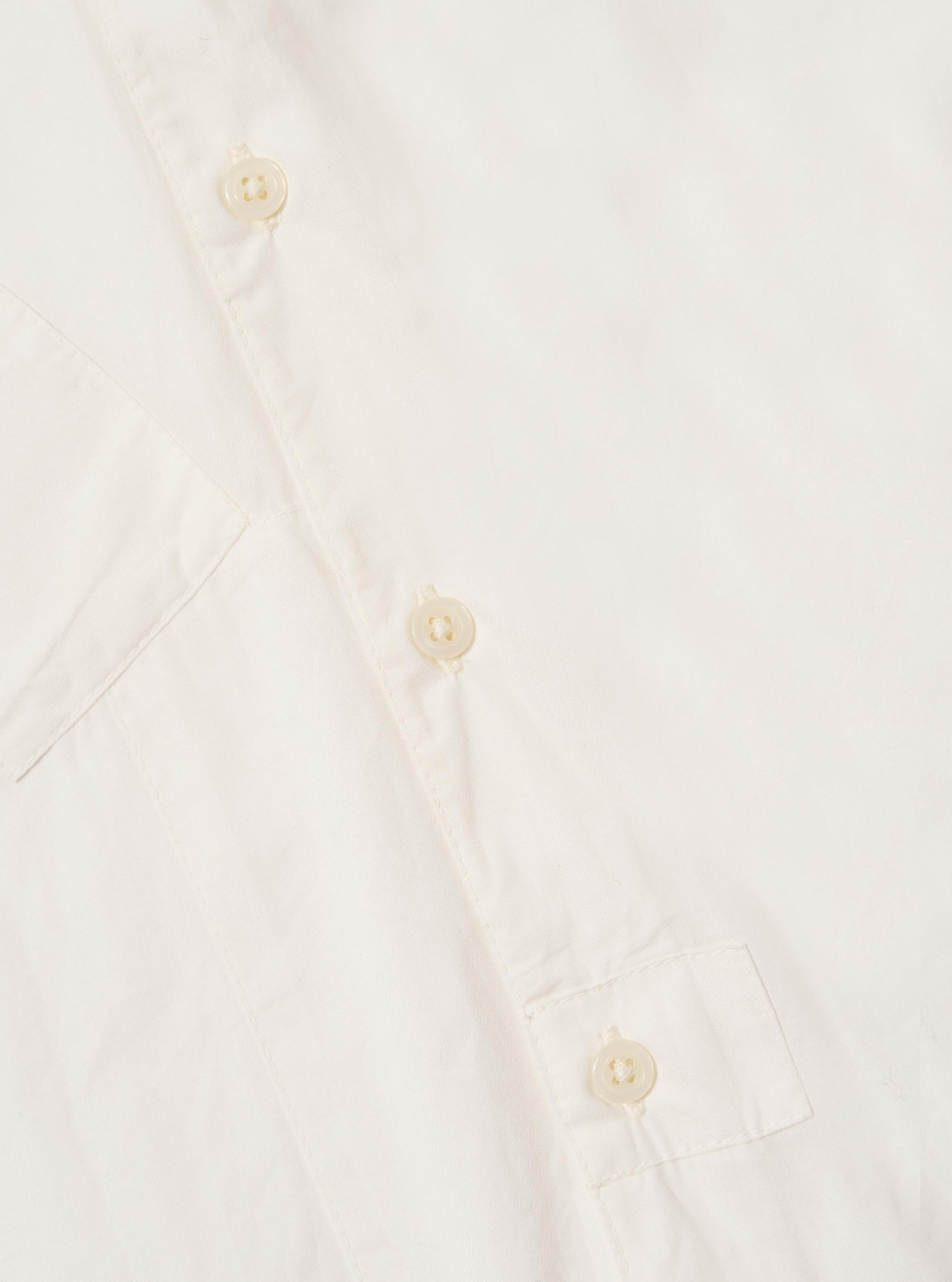 White Poplin Patched Lazy Day Shirt
