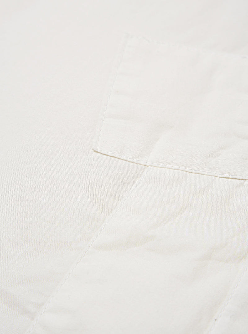 White Poplin Patched Lazy Day Shirt