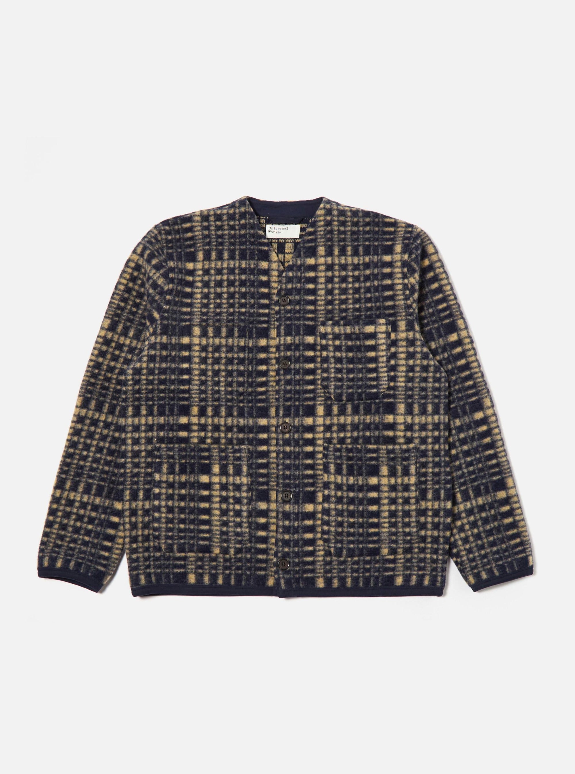Navy Telepass Fleece Cardigan