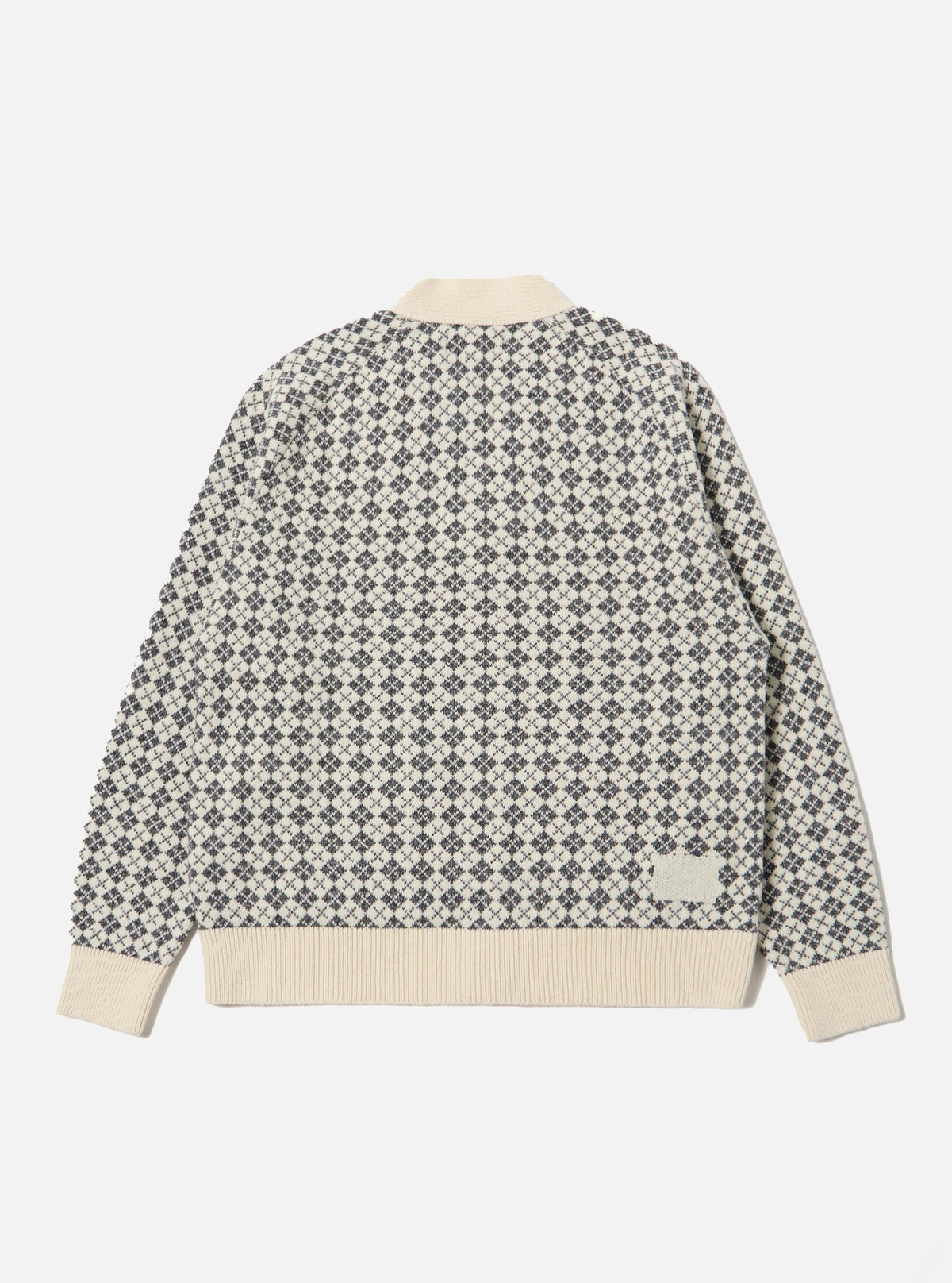 Ecru/Grey Plain Knit Argyll Allan Cardigan