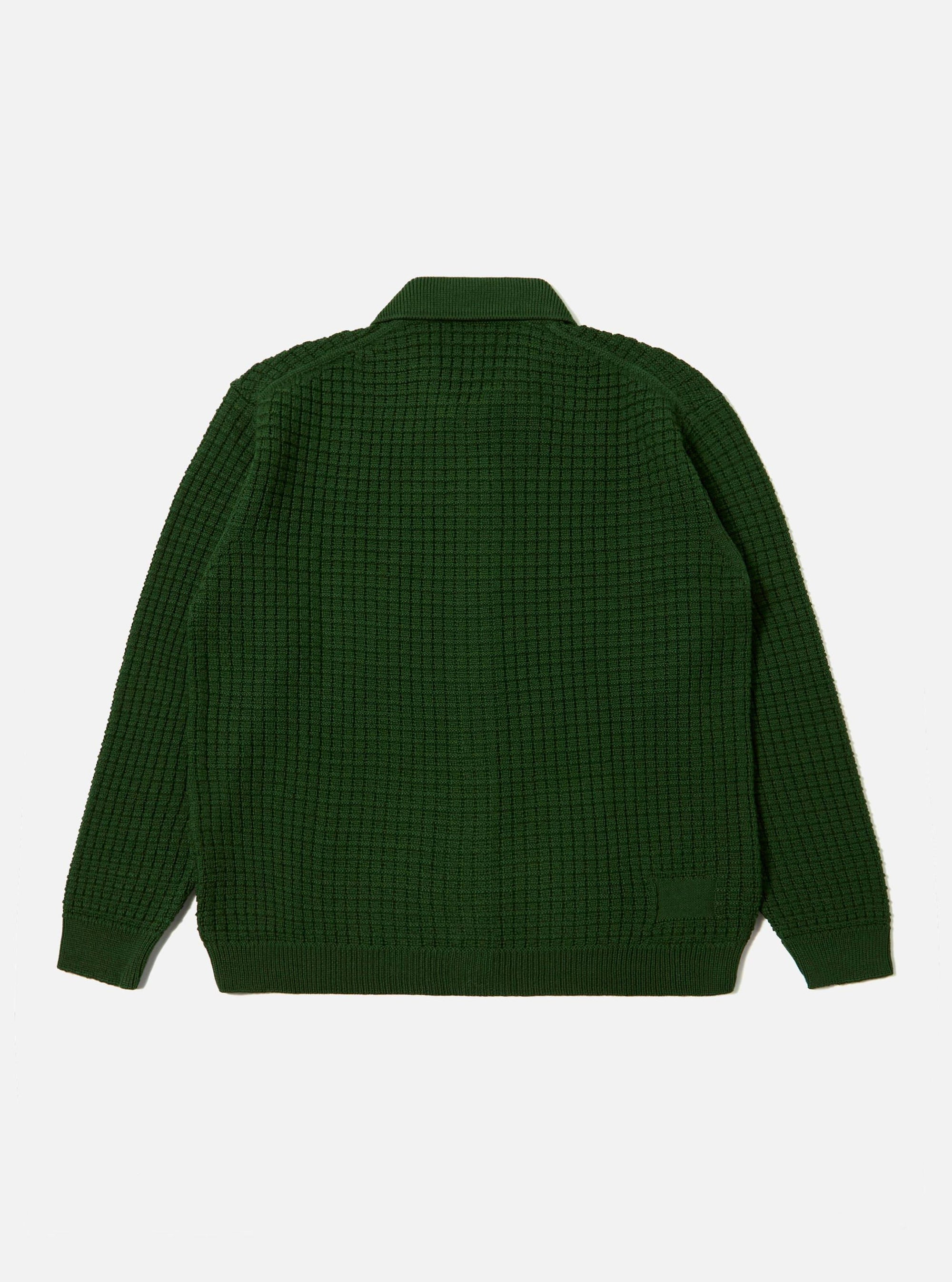 Green Textured Merino Knit Charlie Cardigan