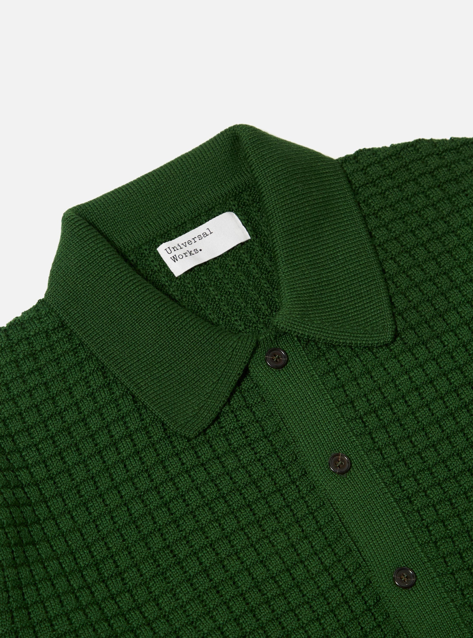 Green Textured Merino Knit Charlie Cardigan