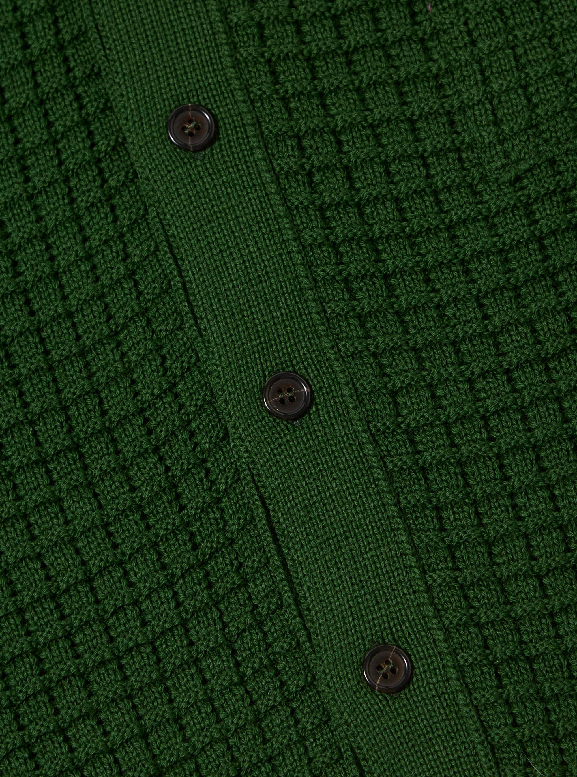 Green Textured Merino Knit Charlie Cardigan