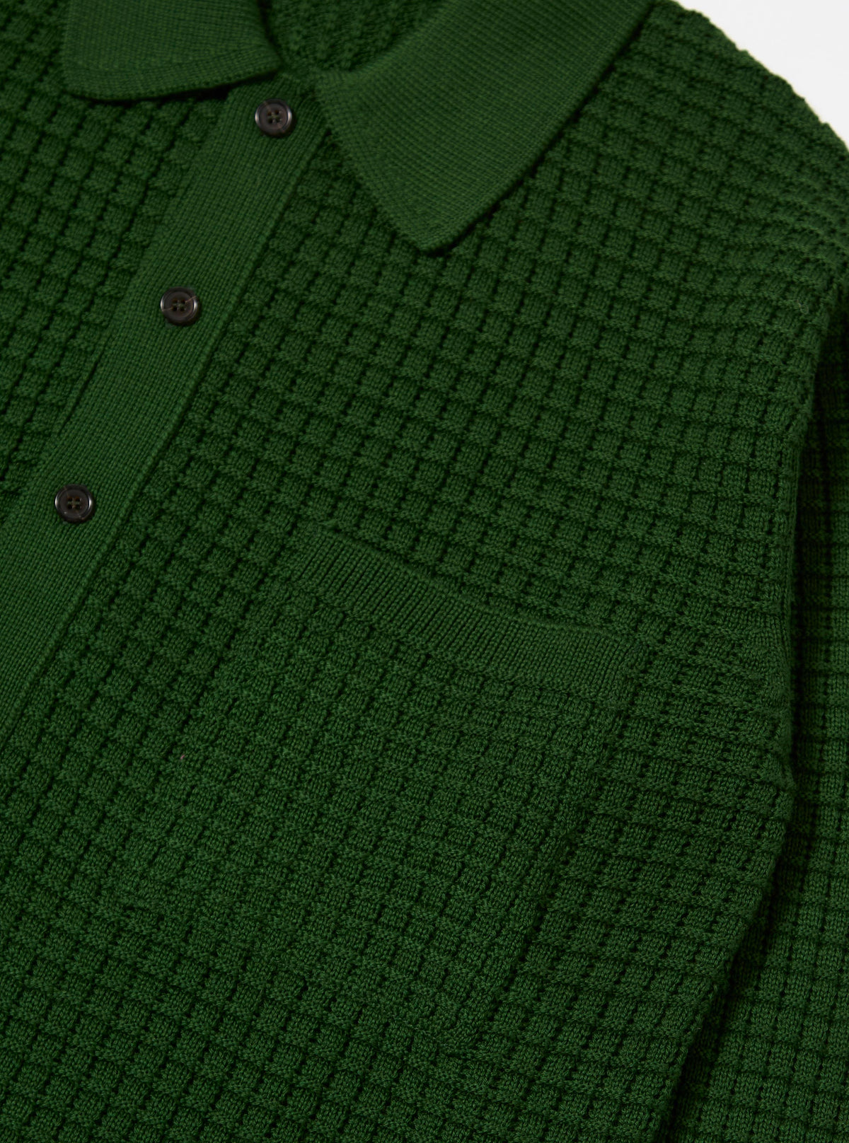 Green Textured Merino Knit Charlie Cardigan