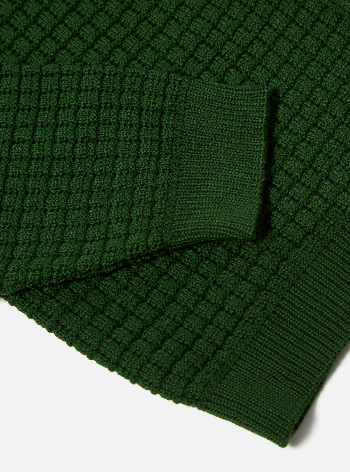 Green Textured Merino Knit Charlie Cardigan