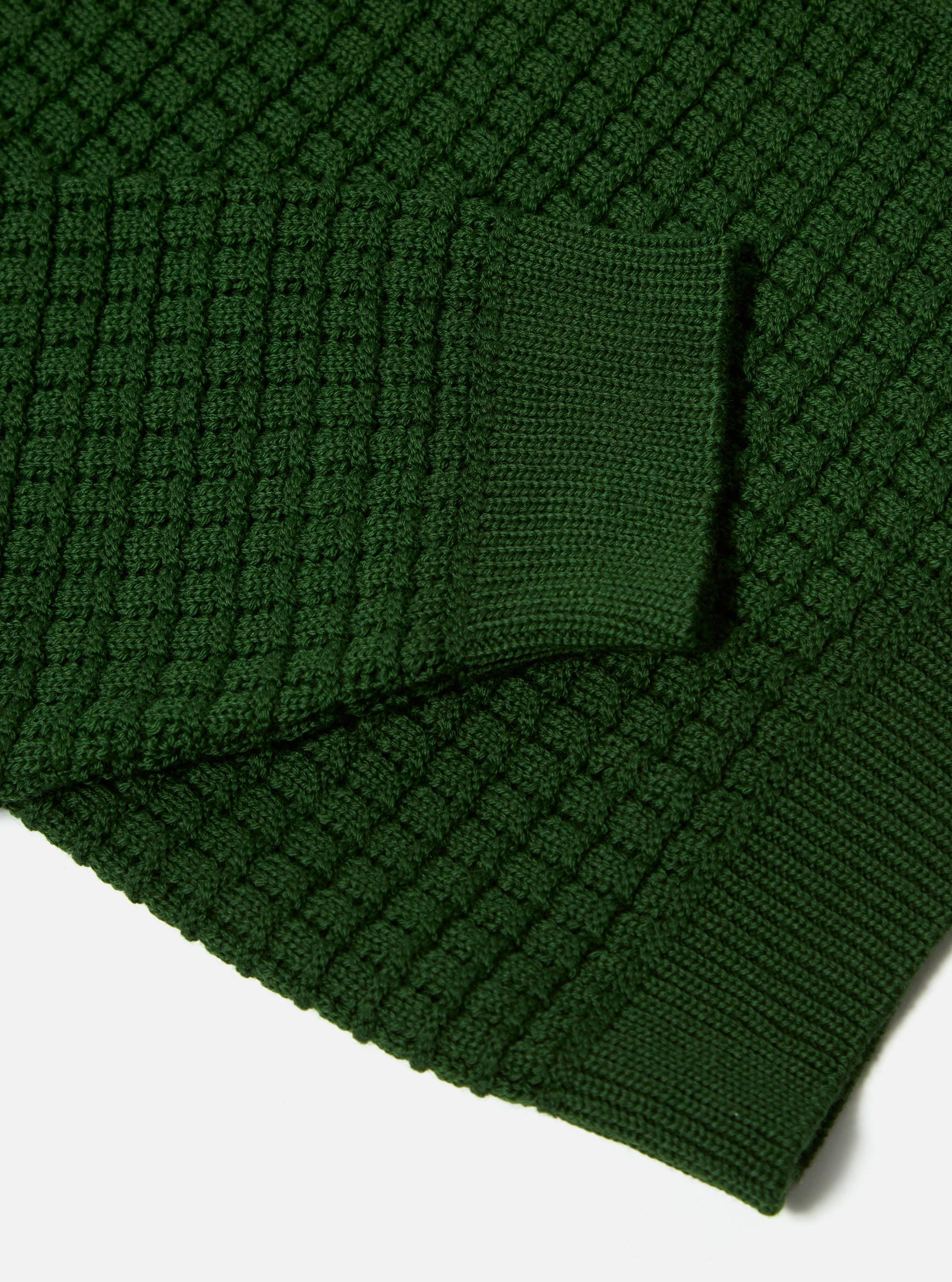 Green Textured Merino Knit Charlie Cardigan