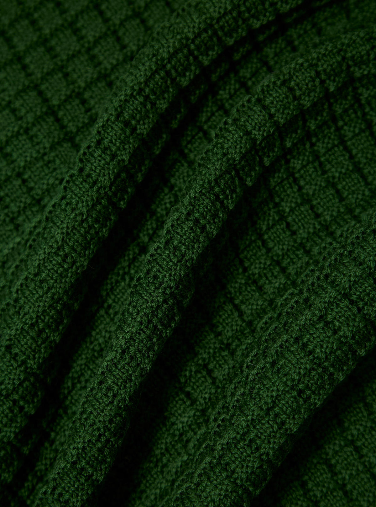 Green Textured Merino Knit Charlie Cardigan